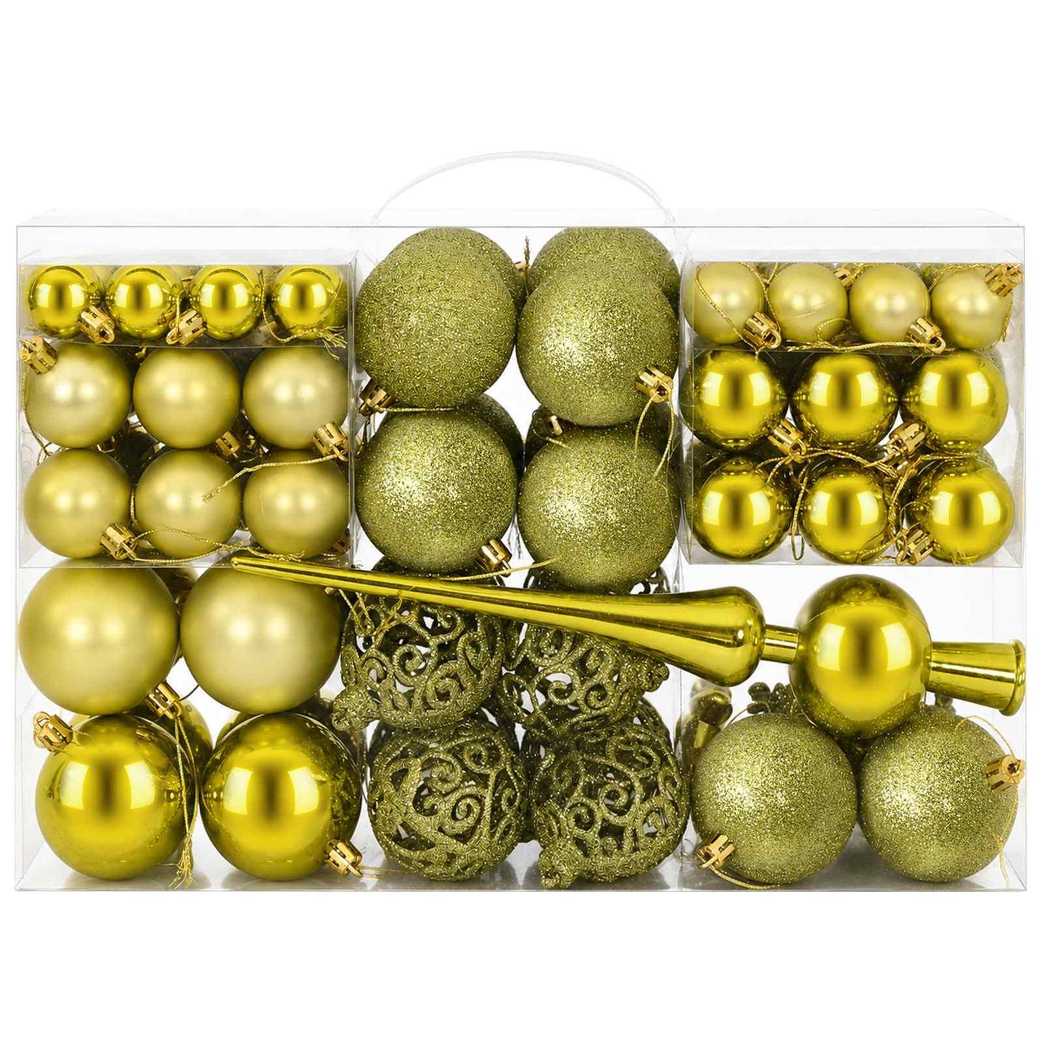 Voir la diapositive 4 : VIDAXL Ensemble de boules de Noël 111 pc Vert clair Diam. 6 cm