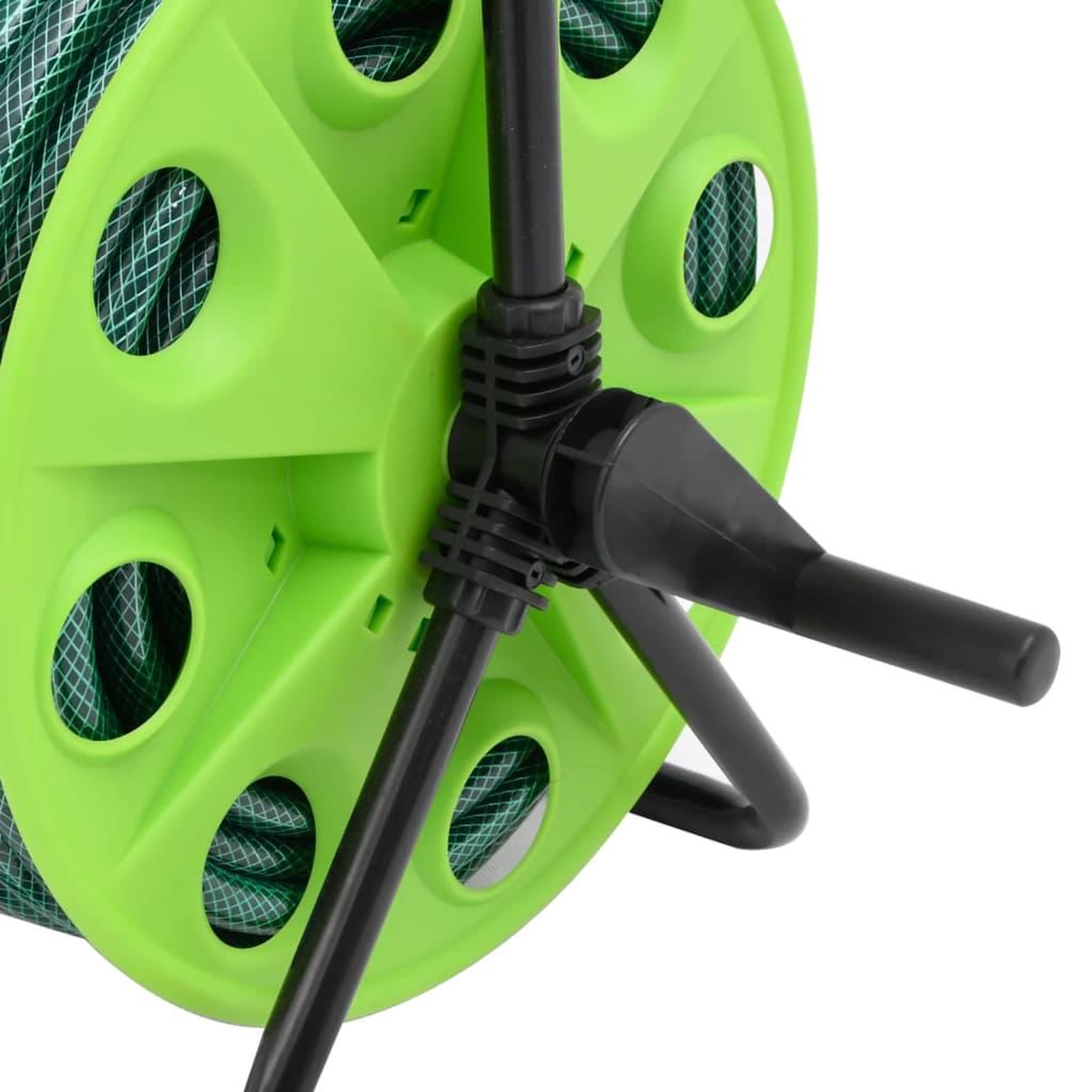 Voir la diapositive 5 : VIDAXL Enrouleur de tuyau vert sur pied avec jeu de raccords de tuyaux