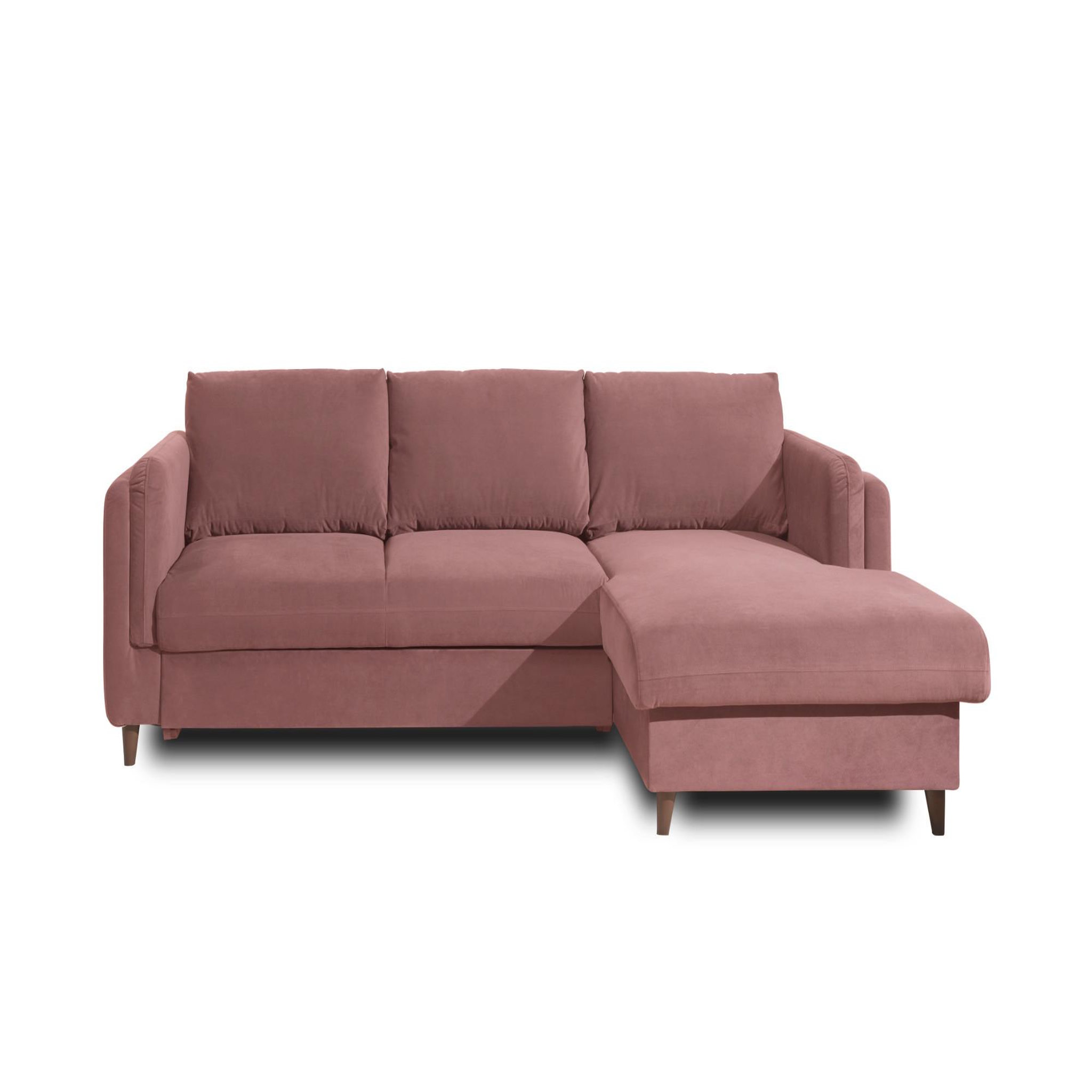 Voir la diapositive 1 : BEST MOBILIER Brooke - canapé d'angle droit - convertible avec coffre - 4 places - en velours