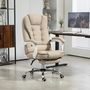 Voir la diapositive 4 : HOMCOM Fauteuil de bureau manager grand confort repose-pied dossier inclinable accoudoirs rembourrés lin beige