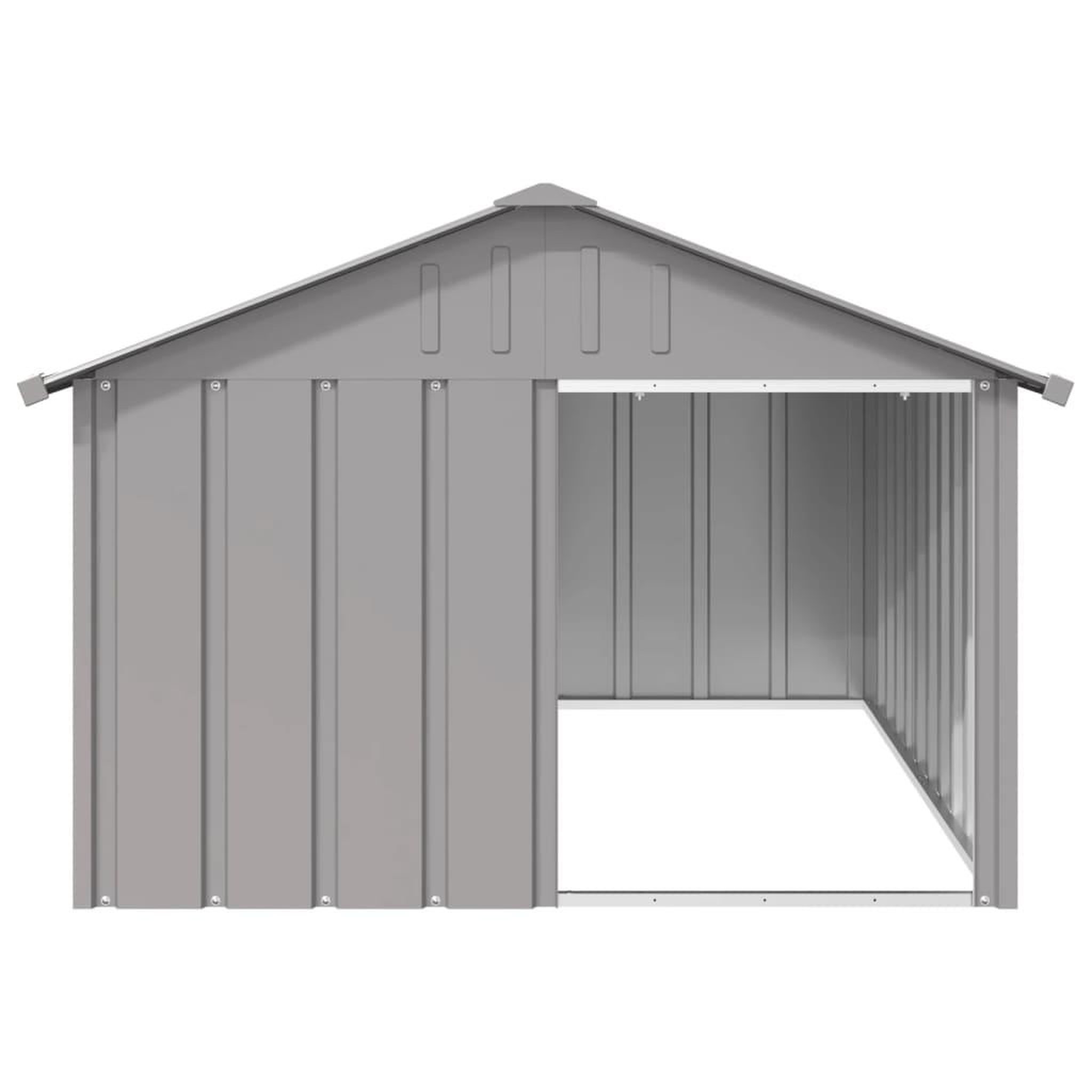 Voir la diapositive 2 : VIDAXL Niche pour chien Gris 116,5x153x81,5 cm Acier galvanise