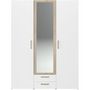 Voir la diapositive 3 : PARISOT Armoire DREAM 3 portes - Panneau de particules - Miroir - Décor blanc - L150 x H200 x P52 cm