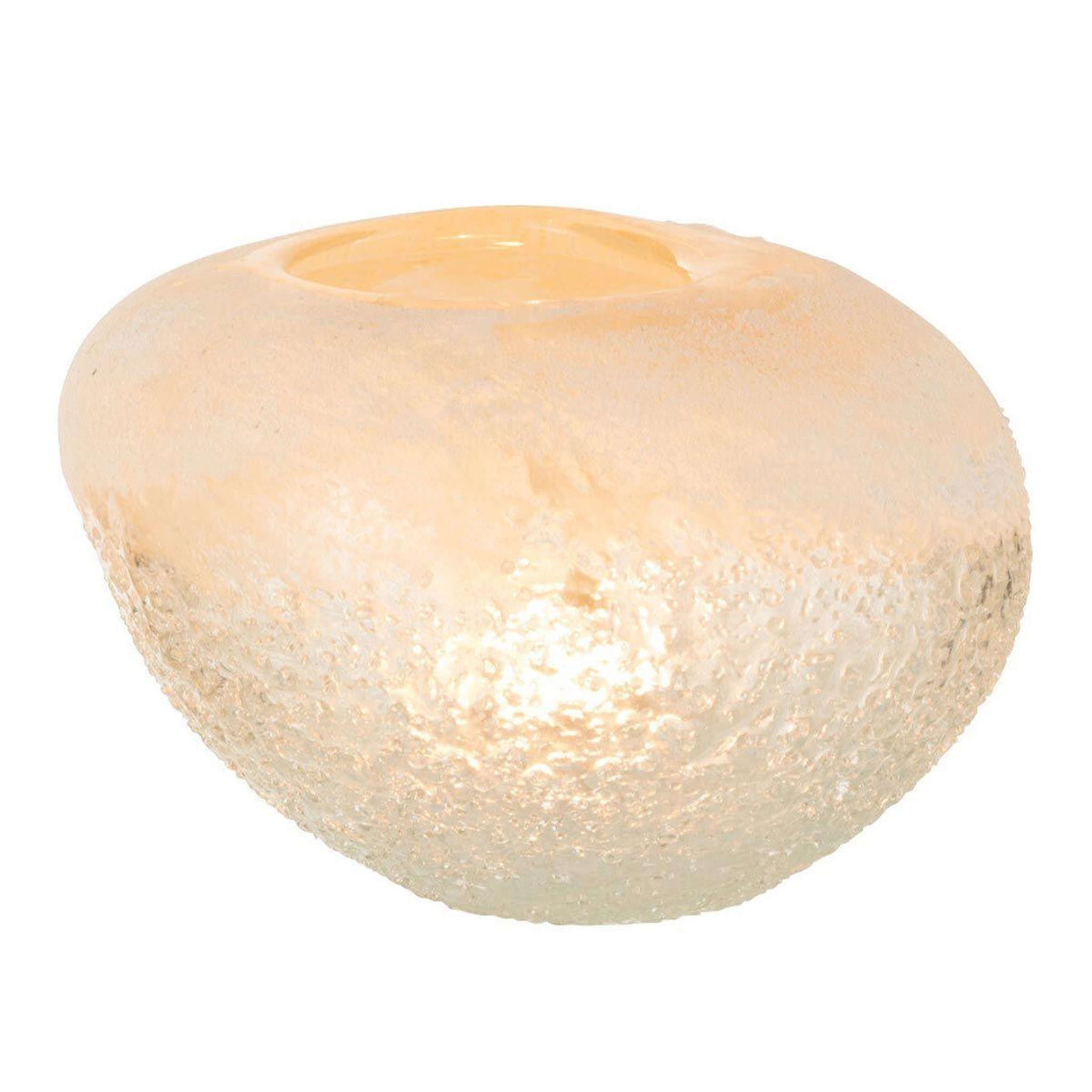 Voir la diapositive 2 : J-LINE Vase boule en verre  sumina  13cm beige
