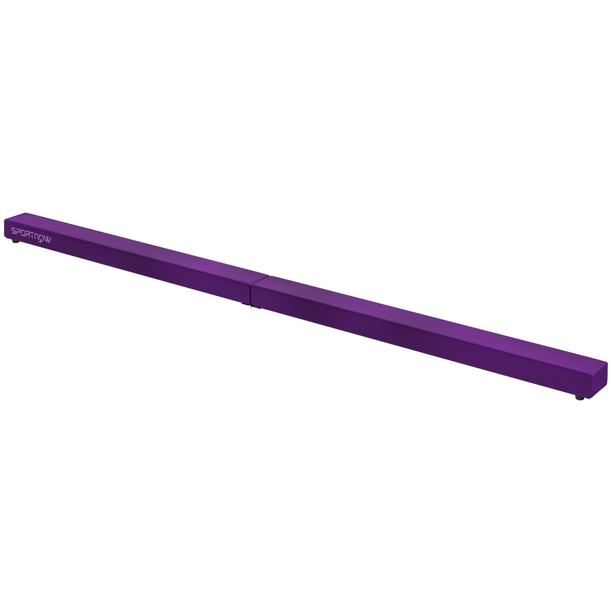 HOMCOM Poutre gymnastique pliable 210 cm - poutre d'équilibre antidérapante - bois de pin revêtement flanelle violet