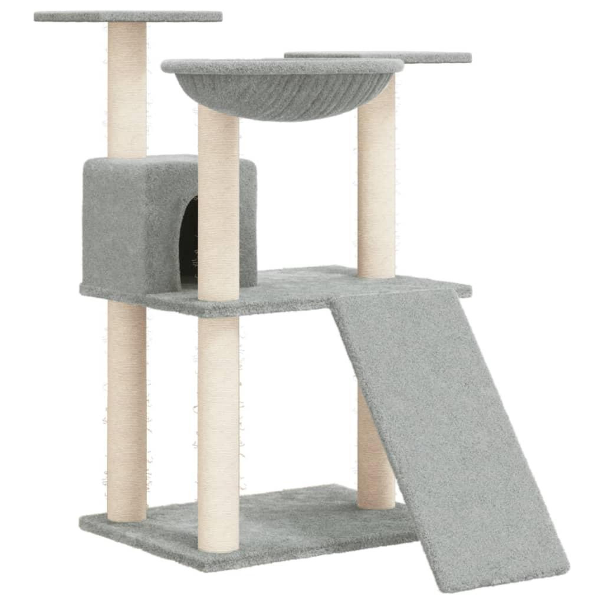 Voir la diapositive 2 : VIDAXL Arbre a chat avec griffoirs en sisal Gris clair 83 cm