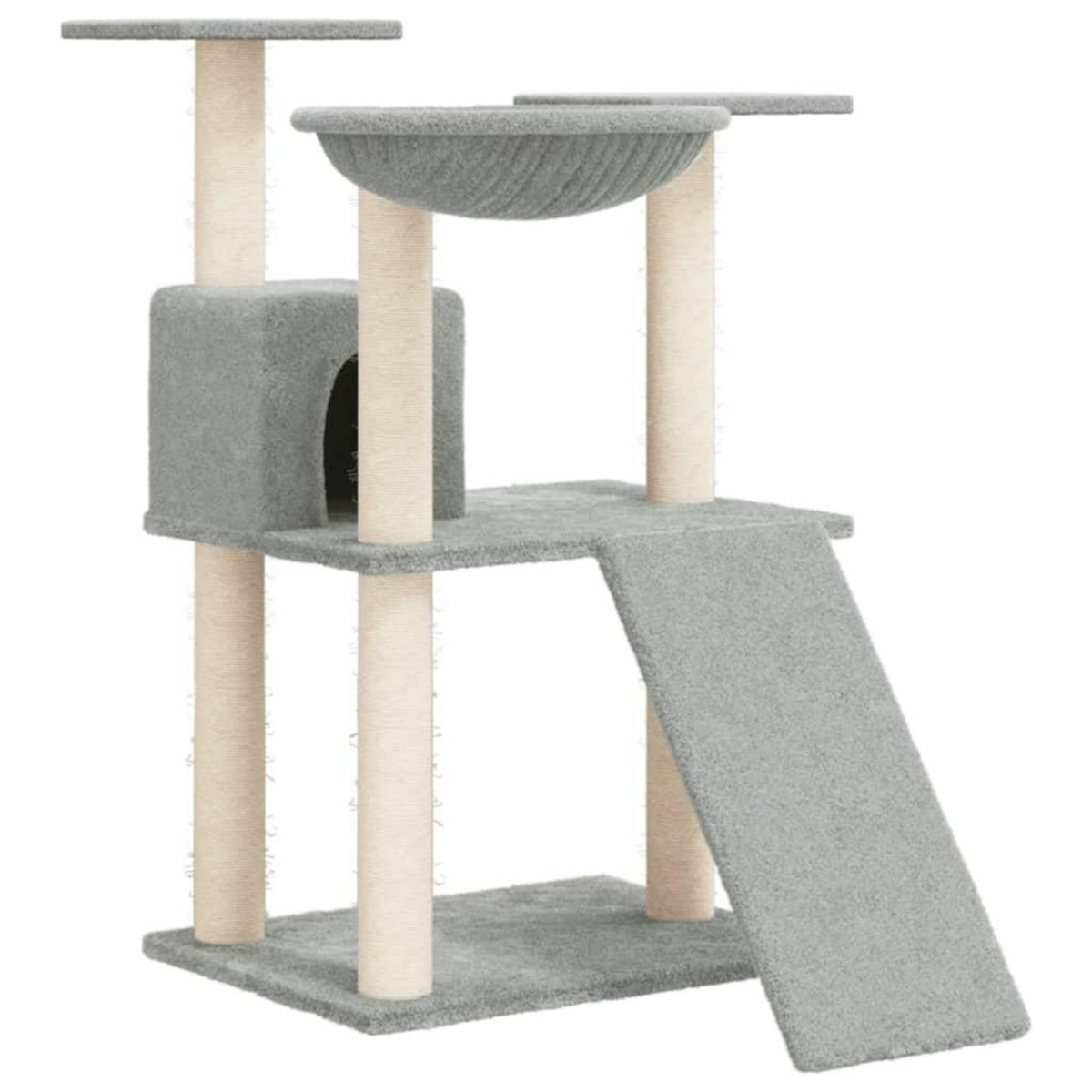 VIDAXL Arbre a chat avec griffoirs en sisal Gris clair 83 cm