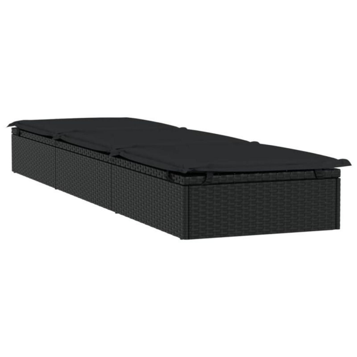 VIDAXL Chaise longue 1 pc avec coussin noir 201x55x62cm résine tressée