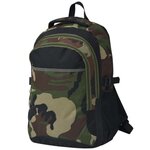 VIDAXL Sac à dos d école 40 L noir et camouflage