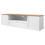 Voir la diapositive 1 : BEST MOBILIER Francesco - meuble tv - effet bois et blanc - 2 portes, 1 tiroir et 1 niche - 182 cm