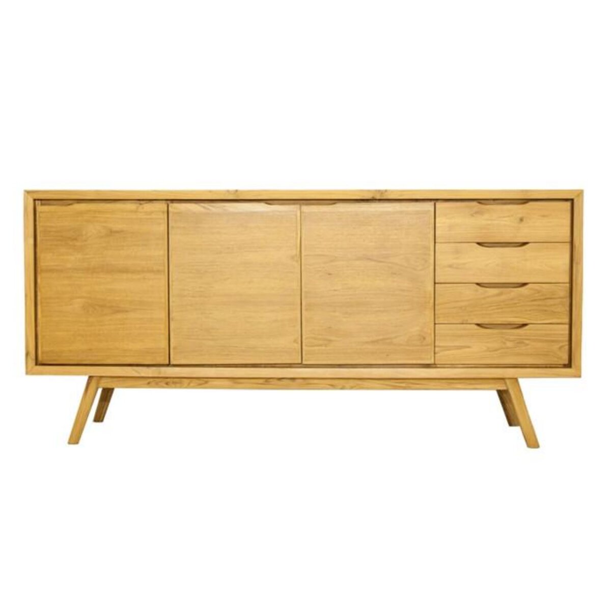 Paris Prix Buffet 3 Portes & 4 Tiroirs  Fiftees  180cm Naturel