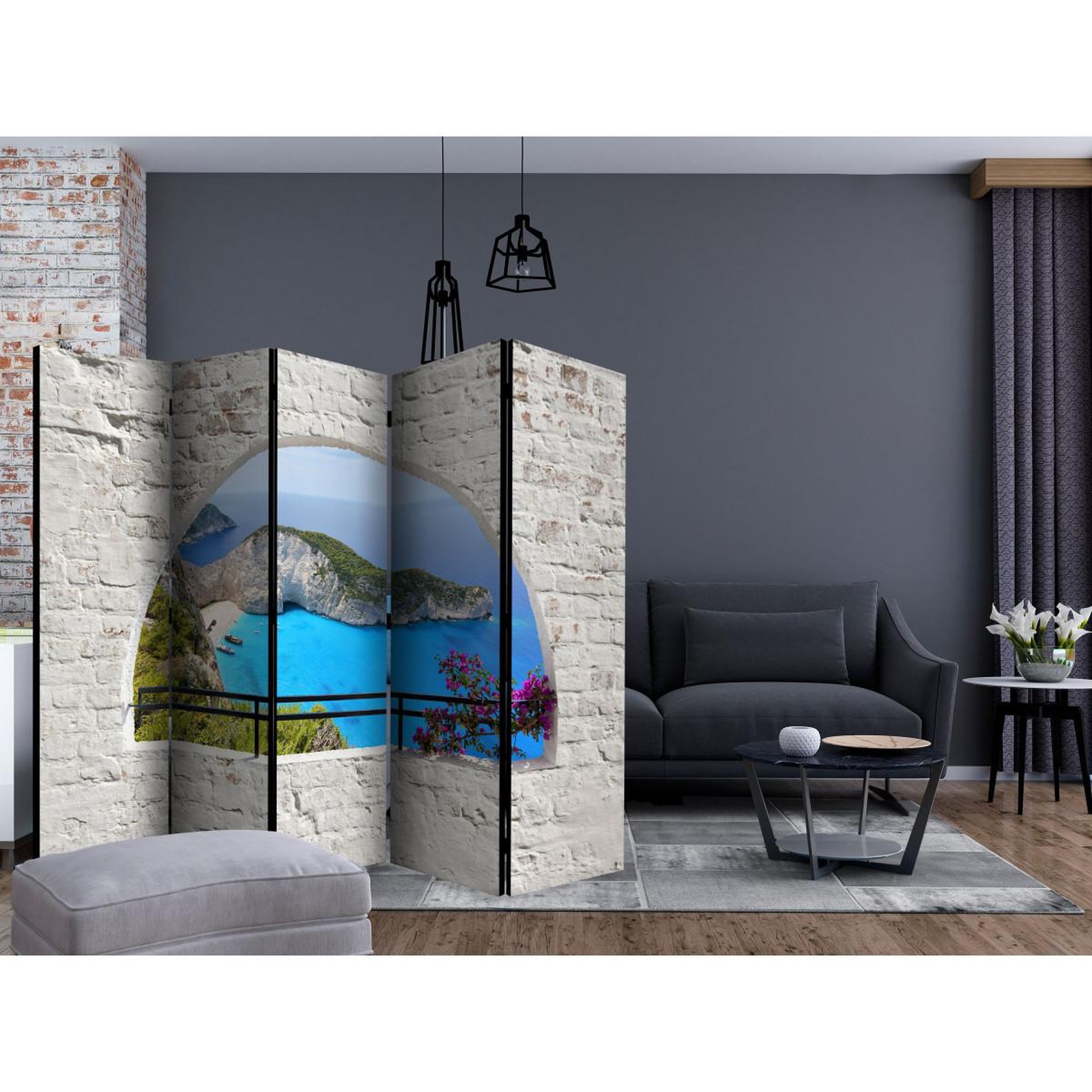 Voir la diapositive 2 : Paris Prix Paravent 5 volets  kalamaki, zakynthos  172x225cm