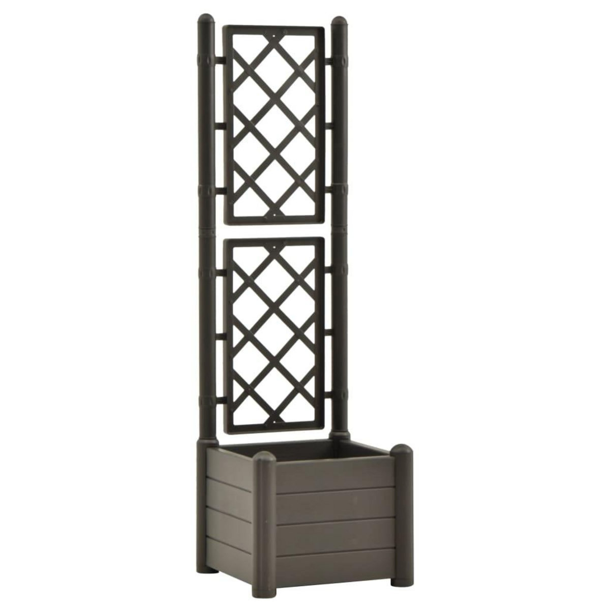 VIDAXL Jardiniere avec treillis 43x43x142 cm PP Anthracite