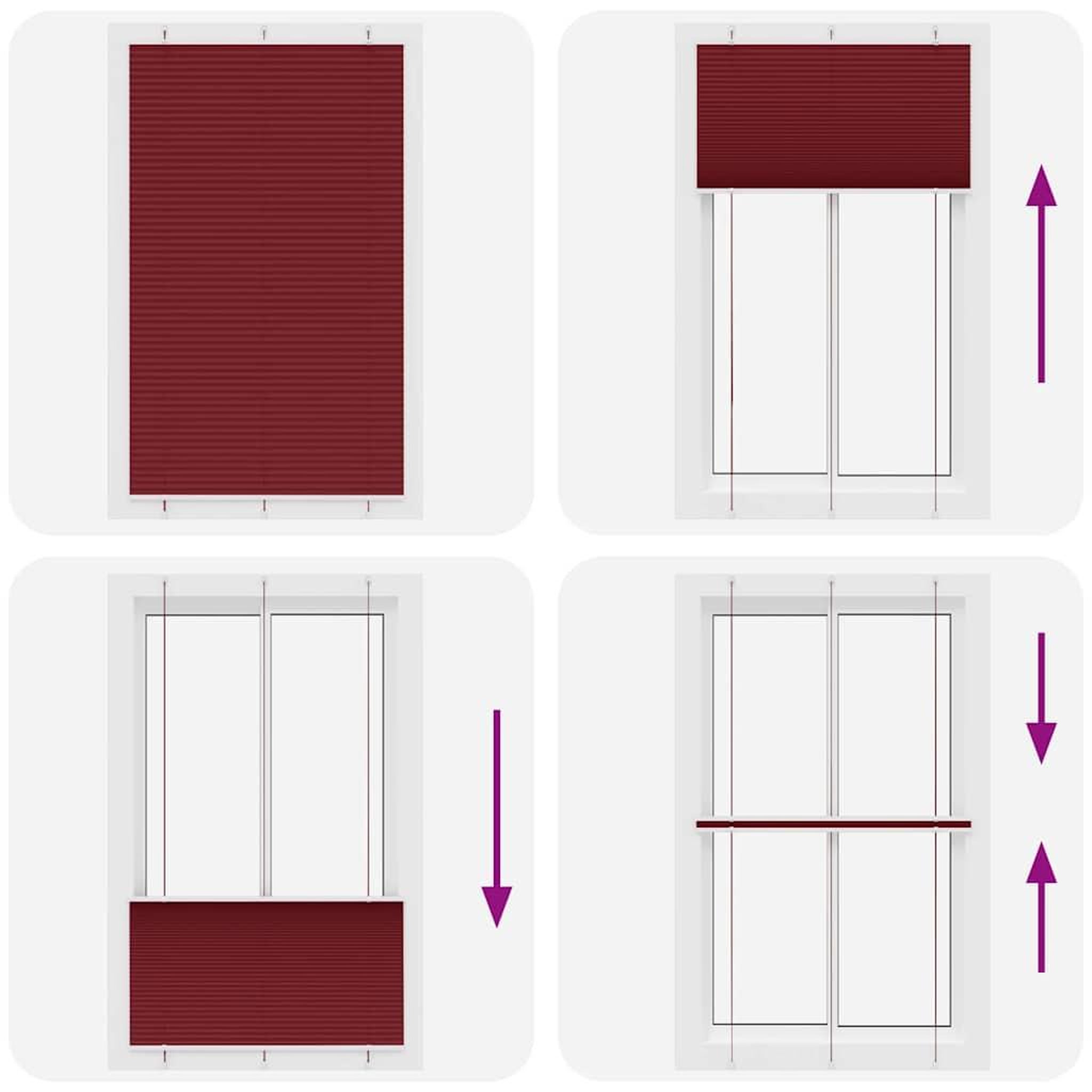 Voir la diapositive 5 : VIDAXL Store plisse rouge bordeaux 115x200 cm largeur du tissu 114,4cm
