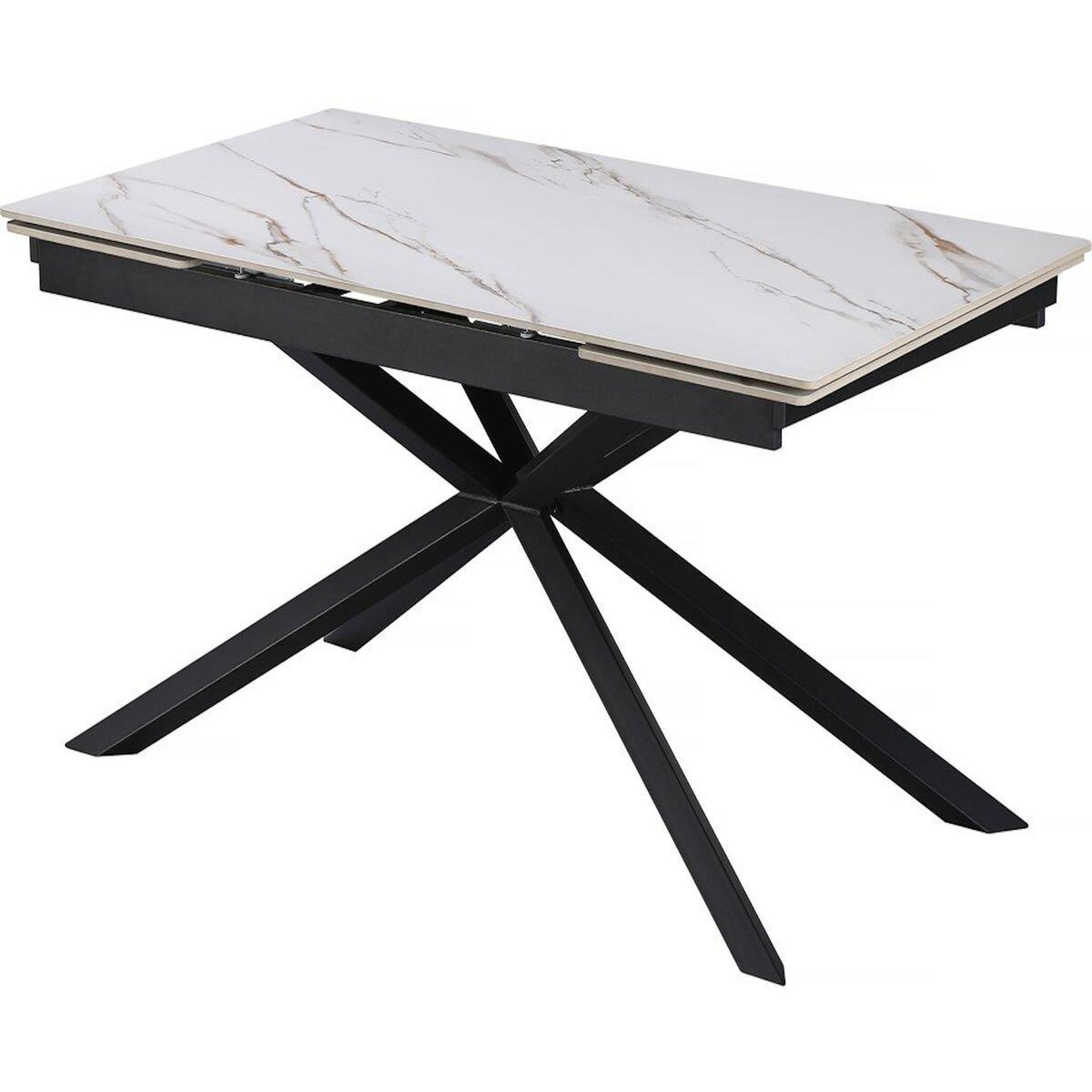 Habitat et Jardin Table à manger extensible en céramique 6 à 10 personnes  Celeste  - Blanc marbré gold