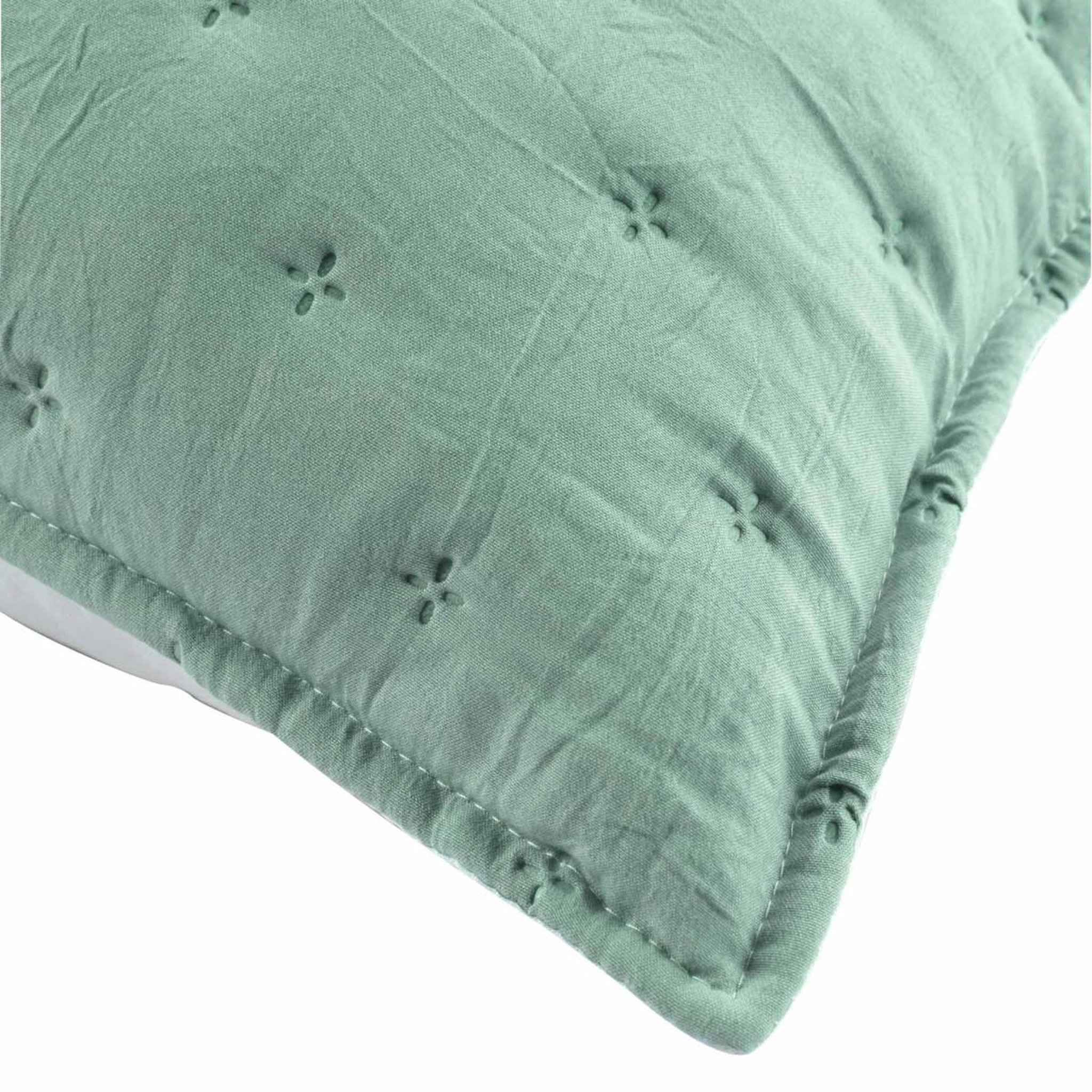 Voir la diapositive 3 : Douceur d'Intérieur Housse de coussin  mellow  40x40cm menthe & blanc