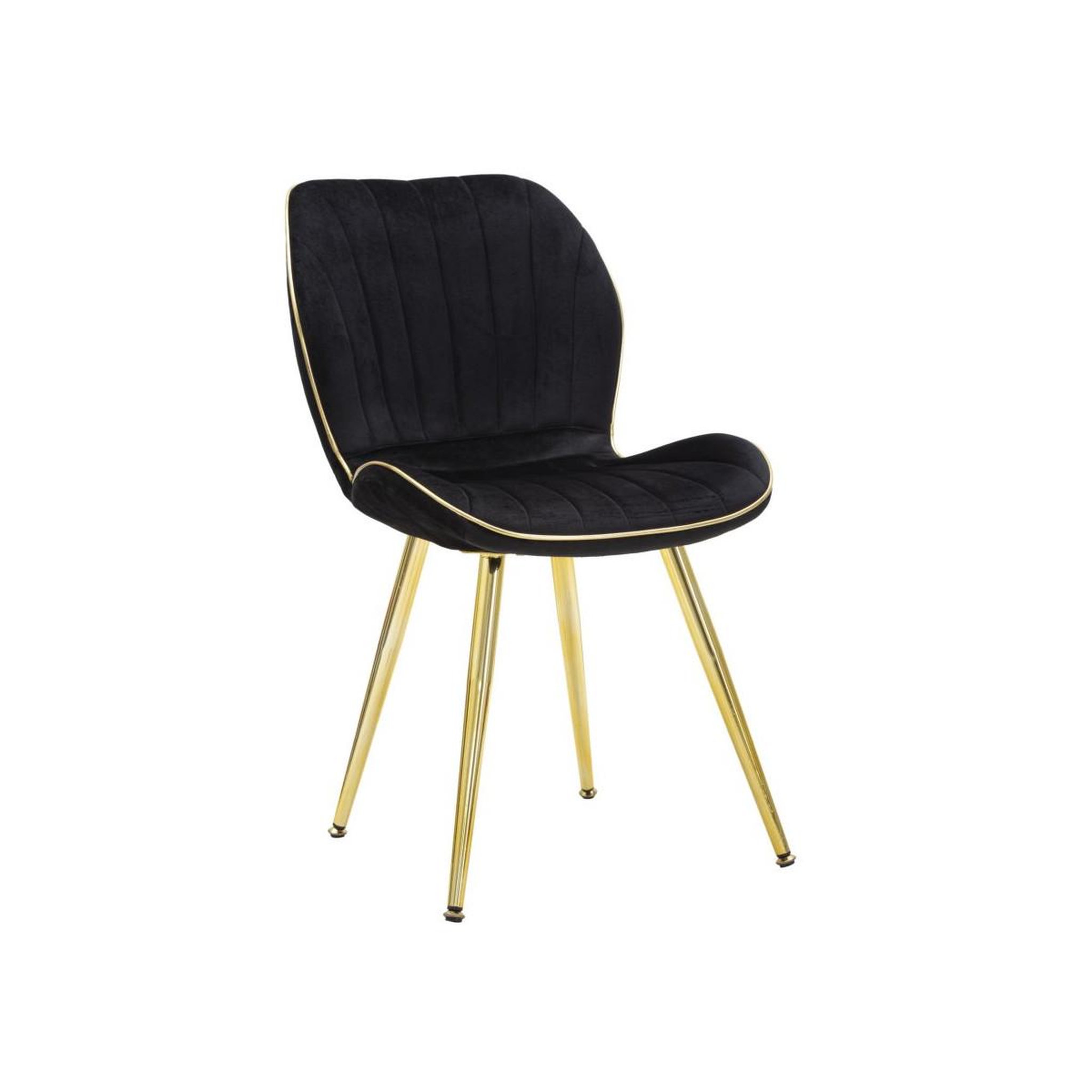 Voir la diapositive 2 : Paris Prix Lot de 2 chaises en tissu  paris  77cm noir & or