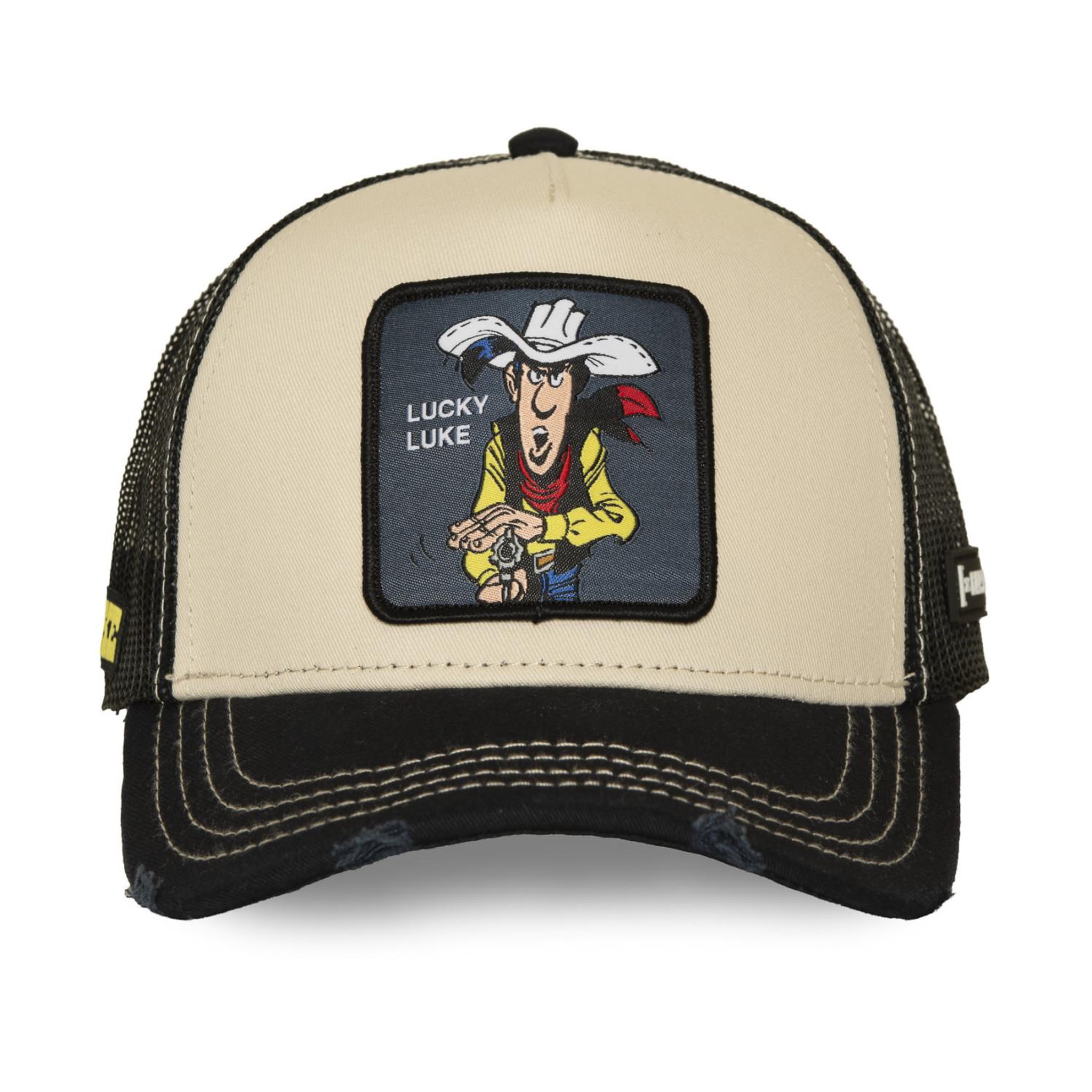 Voir la diapositive 2 : CAPSLAB Casquette trucker premium filet et patch lucky luke cowboy