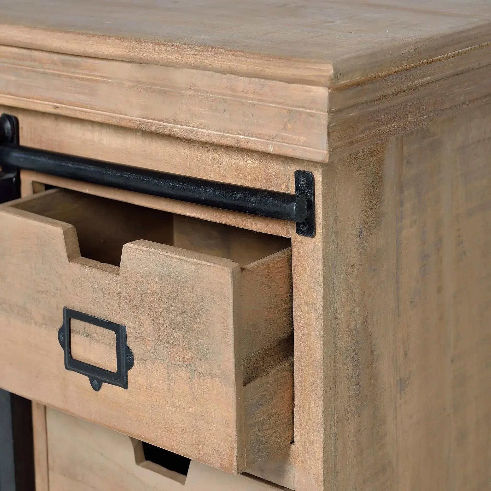 Voir la diapositive 4 : GINER Y COLOMER SL Meuble tv en bois de manguier 170 cm style industriel moderne