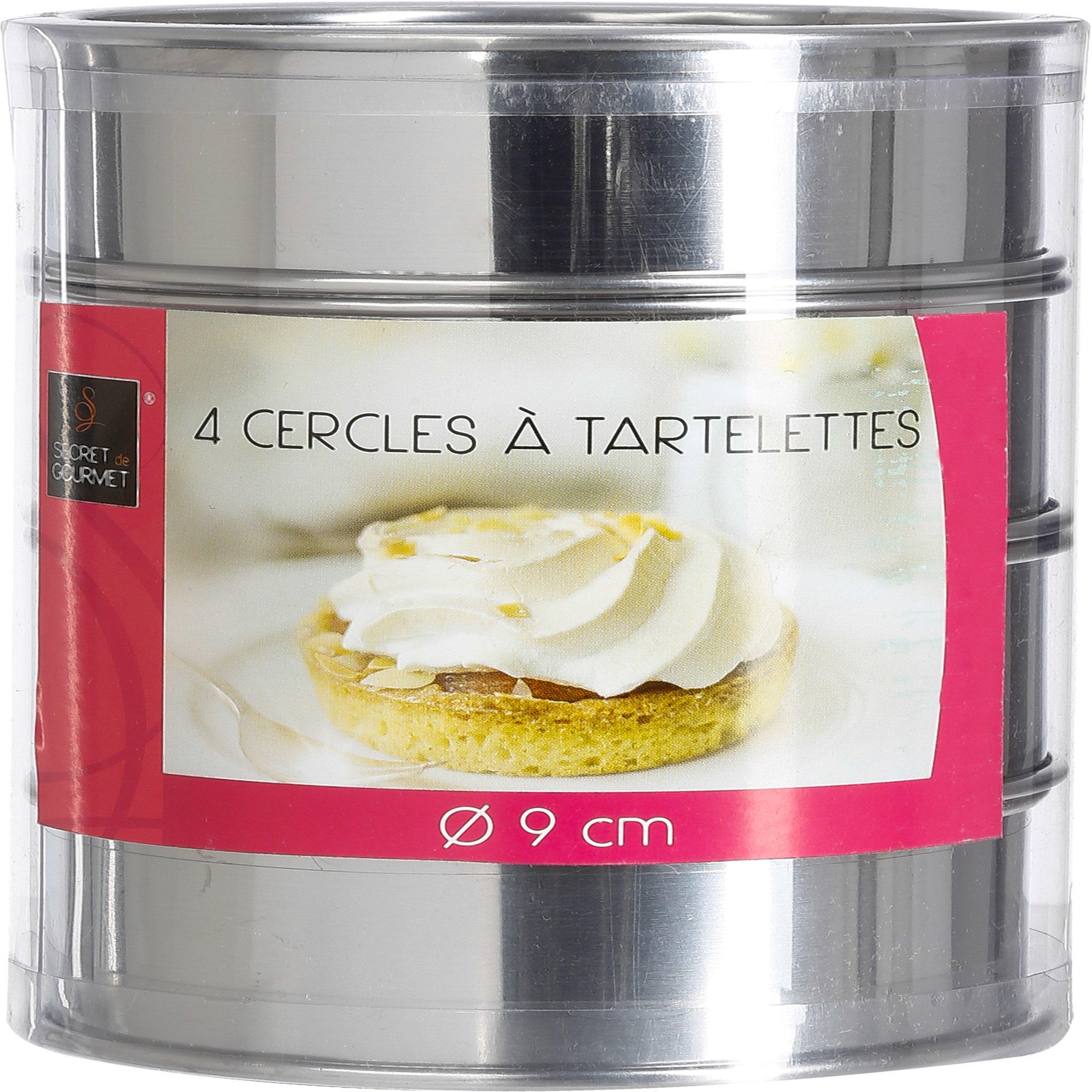 Voir la diapositive 2 : Lot de 4 cercles à tartelettes inox 