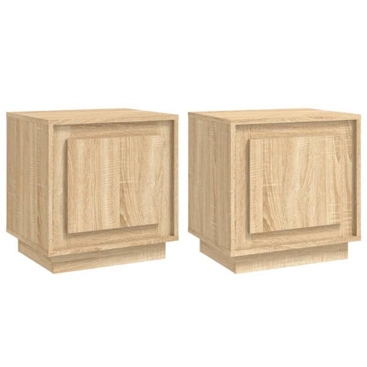 VIDAXL Tables de chevet 2pcs chêne sonoma 44x35x45cm bois d ingénierie