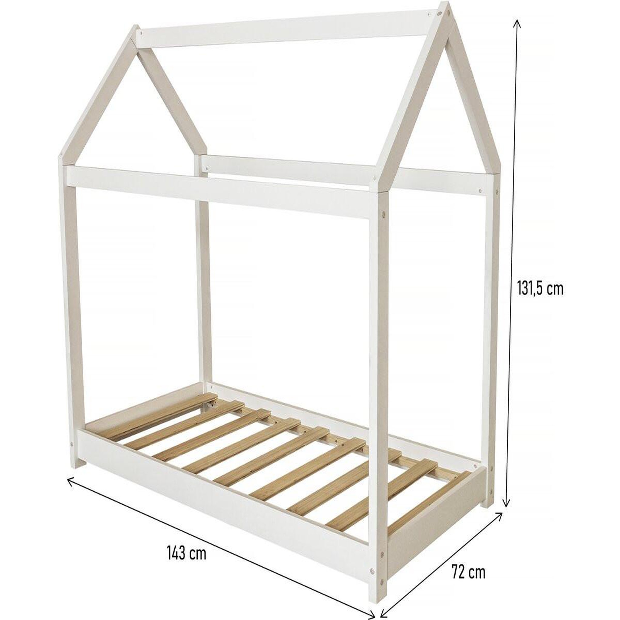 Voir la diapositive 3 : Habitat et Jardin Lit cabane pour enfant  camilla  - 140 x 70 cm - blanc