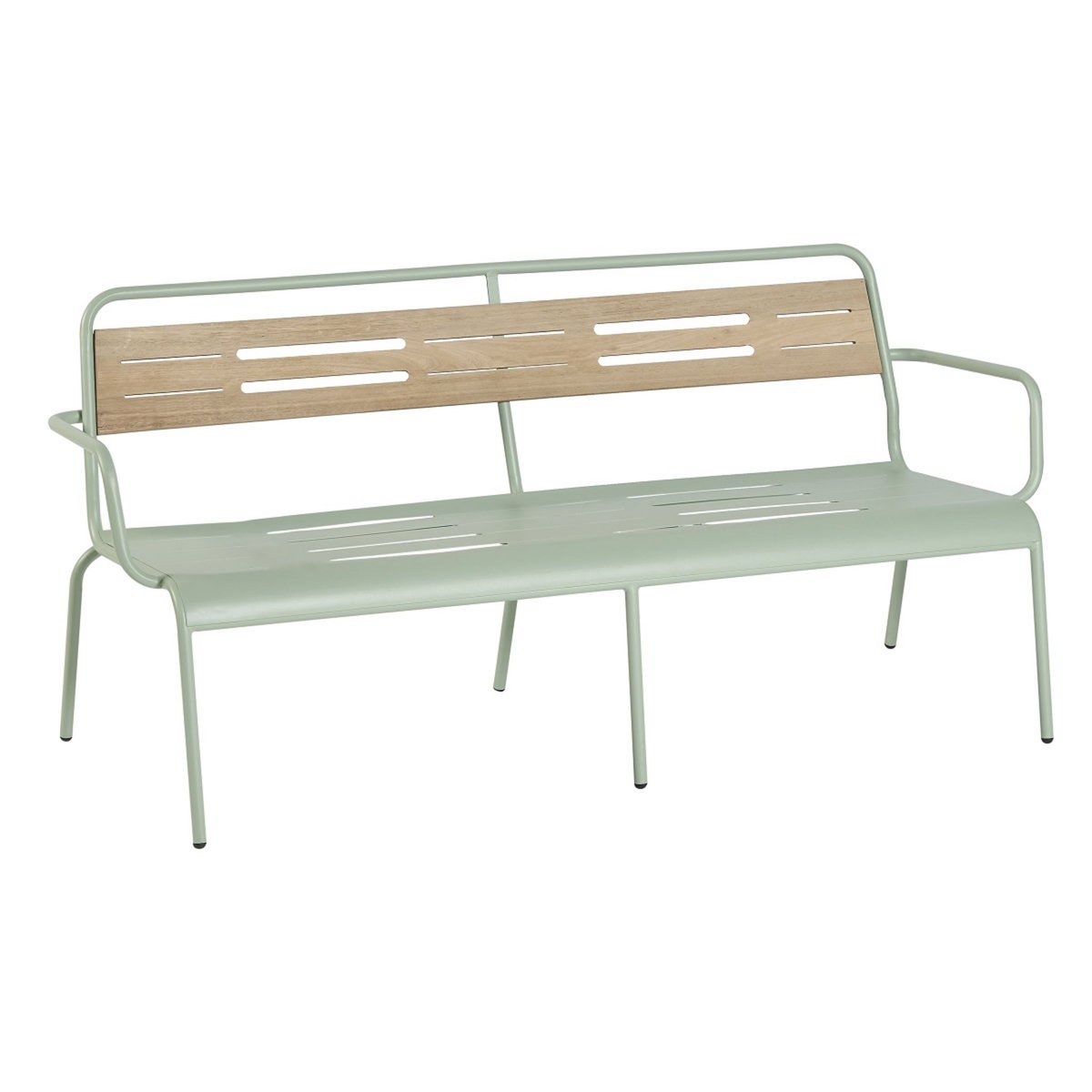 GARDENSTAR Salon bas de jardin - 4 places - Acier - Vert pâle