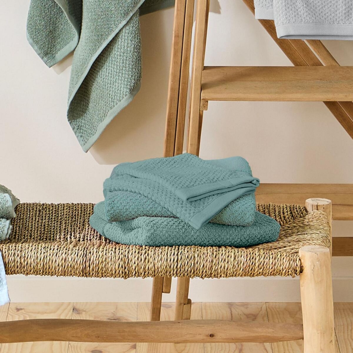 GUY LEVASSEUR Lot 2 serviettes de bain et 2 gants de toilette