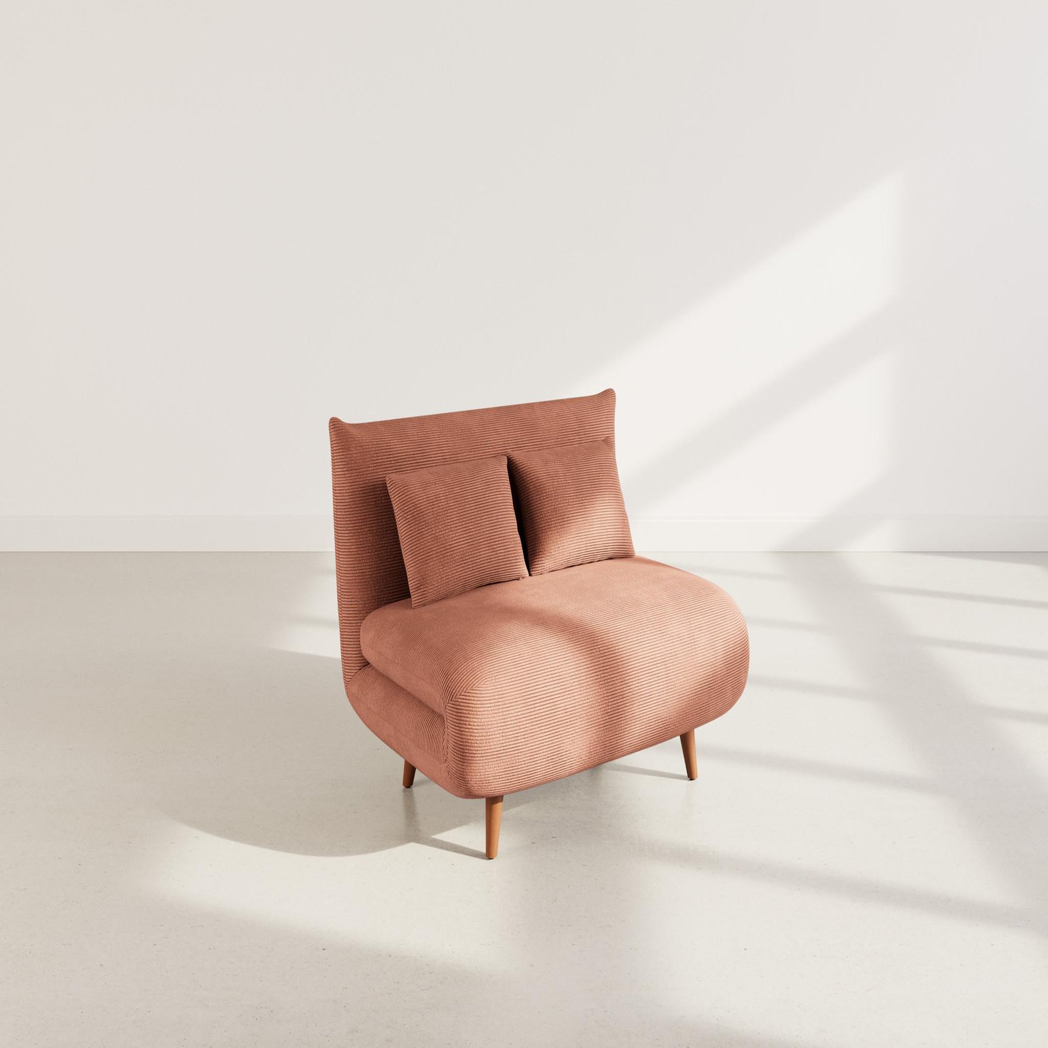 Voir la diapositive 6 : BEST MOBILIER Lumi - banquette convertible clic-clac 1 place en velours côtelé