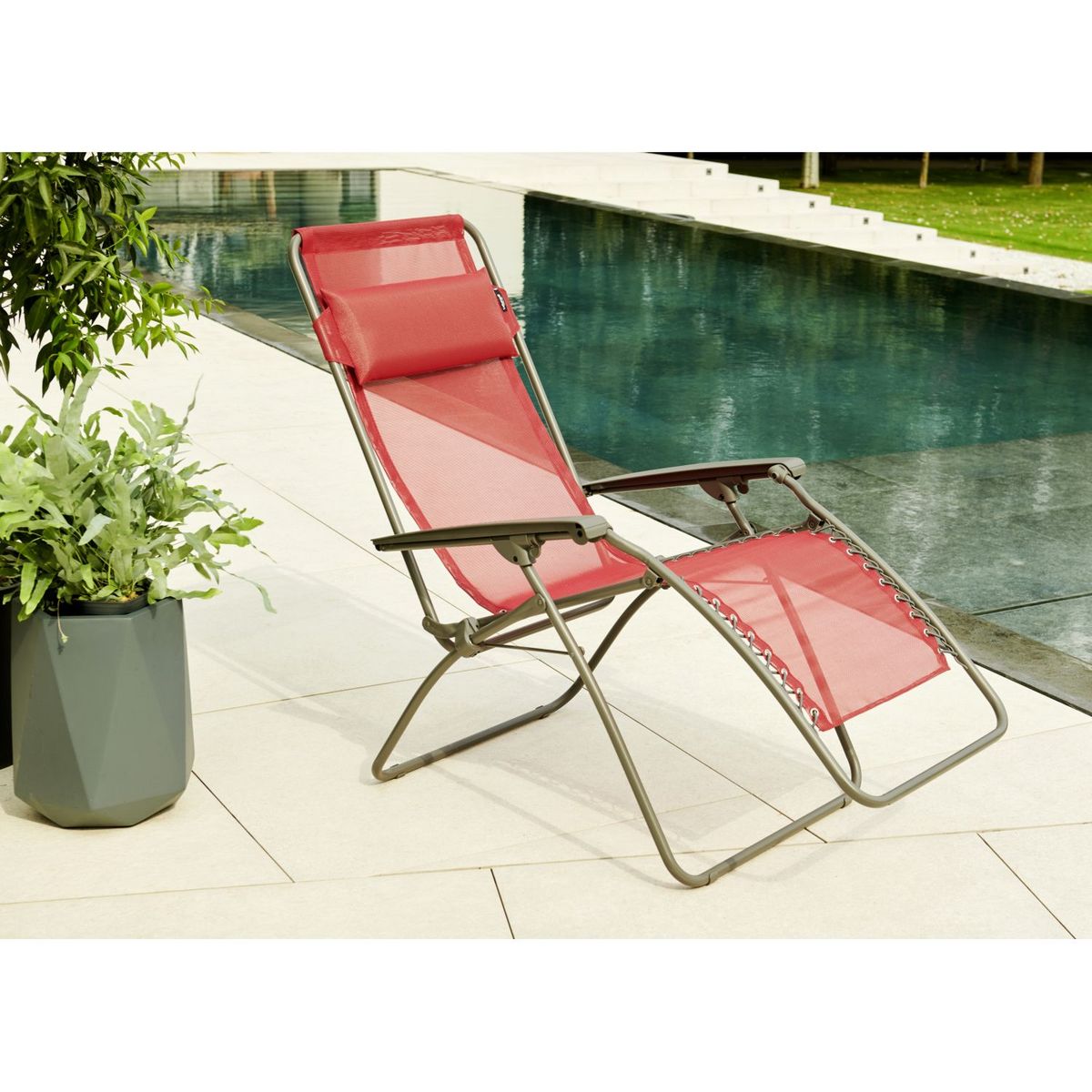 LAFUMA Fauteuil relax pliant multipositions Cerise RT2