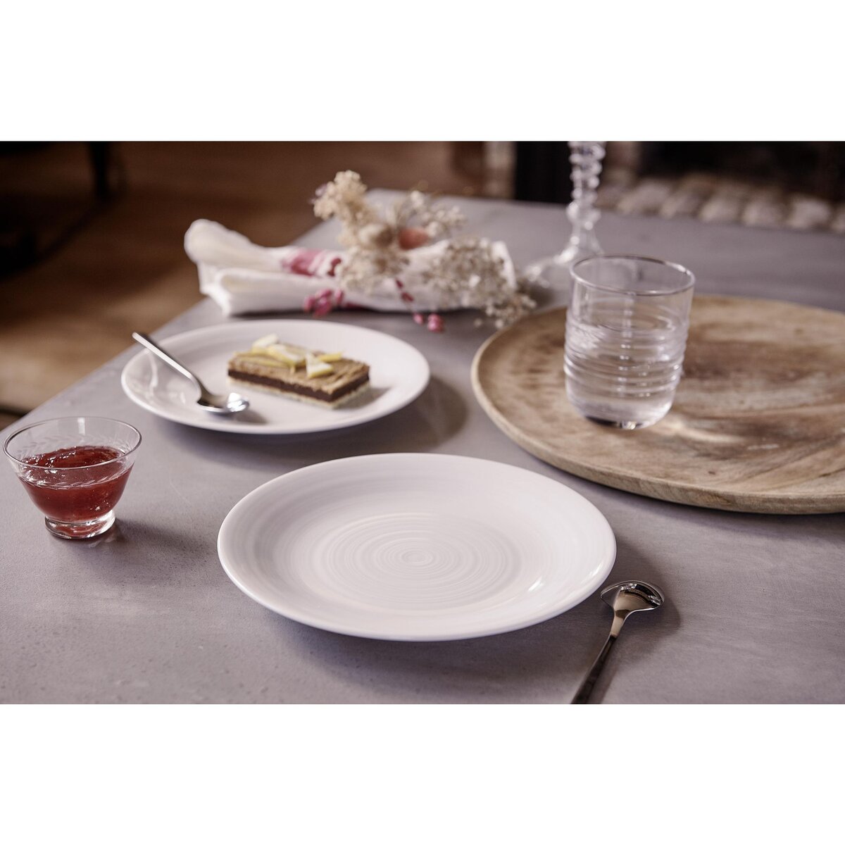 COMPTOIR DE FAMILLE Set de 2 assiettes à dessert 20 cm blanc pas cher