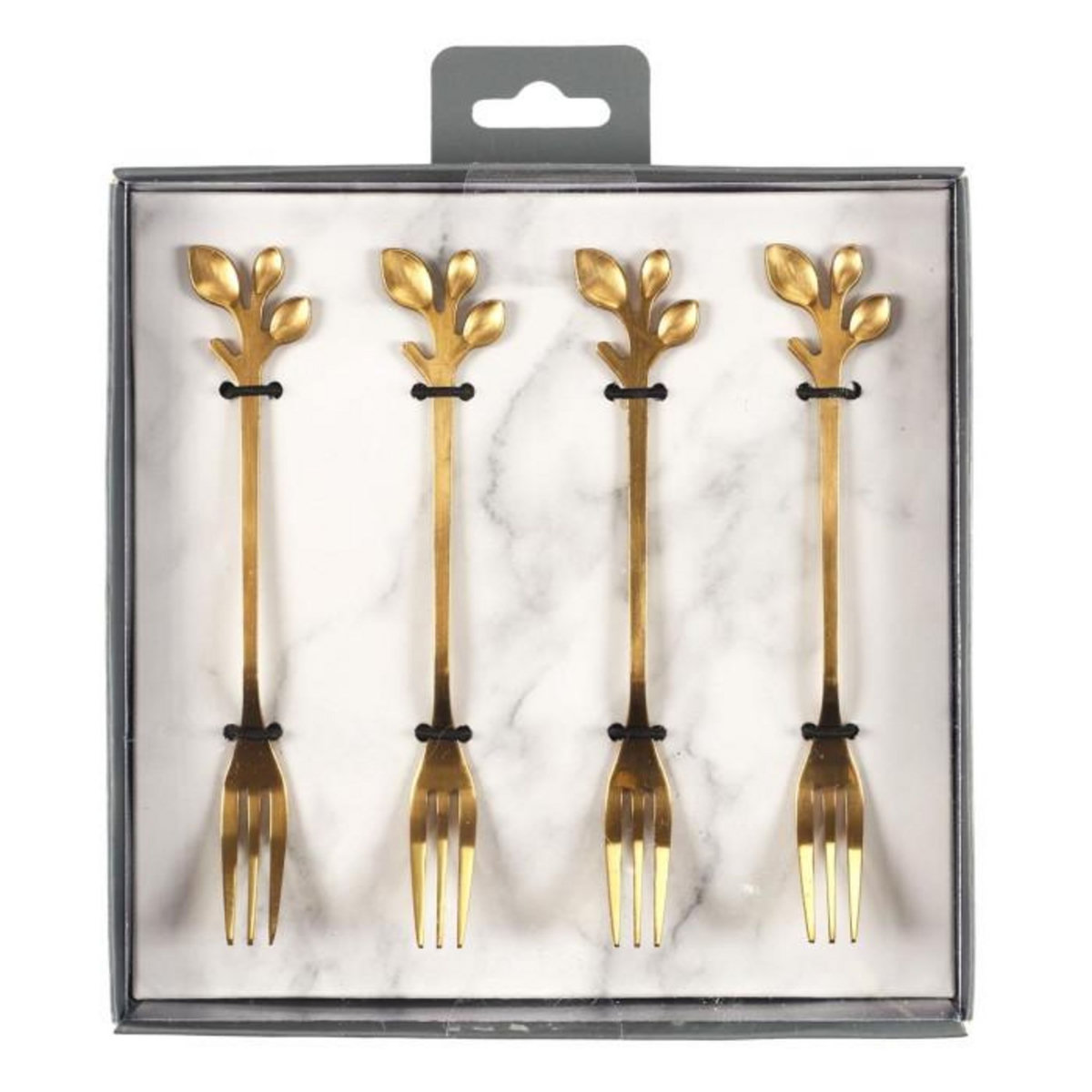 Paris Prix Lot de 4 Fourchettes à Dessert  Royal  12cm Or