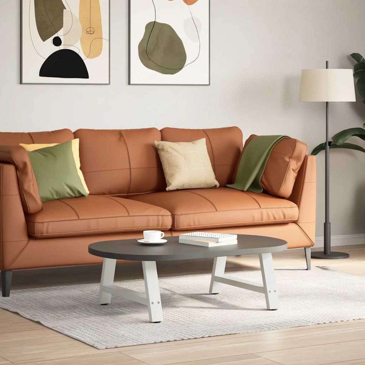 VIDAXL Pieds de table basse forme de A 2 pcs blanc 60x(30-31) cm acier