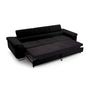 Voir la diapositive 2 : BEST MOBILIER Pablo - canapé 3 places - convertible avec têtières réglables - en velours