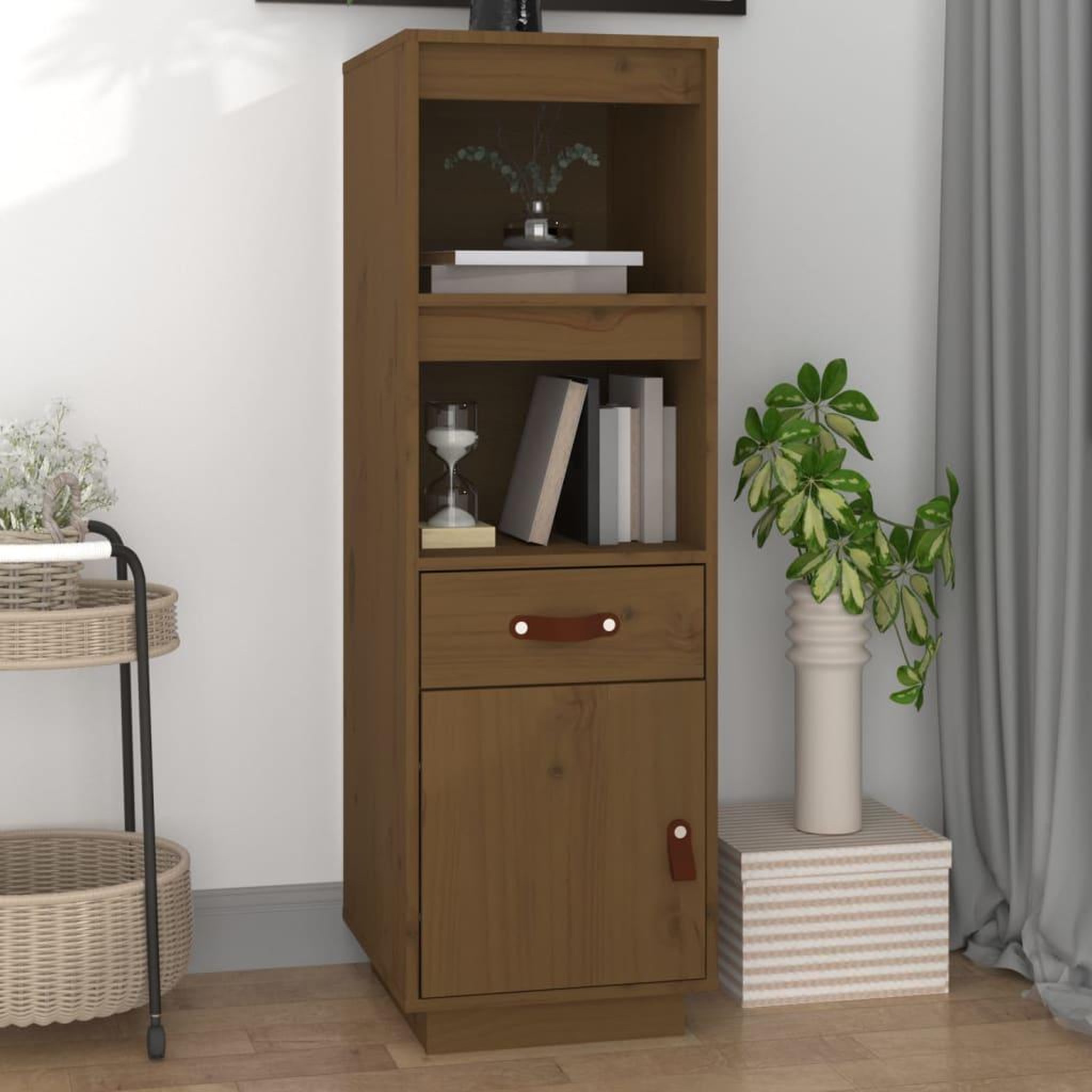 VIDAXL Buffet haut Marron miel 34x40x108,5 cm Bois massif de pin