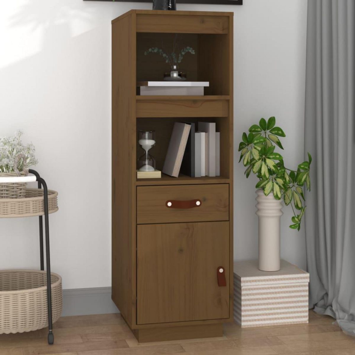 VIDAXL Buffet haut Marron miel 34x40x108,5 cm Bois massif de pin