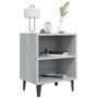 Voir la diapositive 3 : VIDAXL Table de chevet avec pieds en metal Sonoma gris 40x30x50 cm