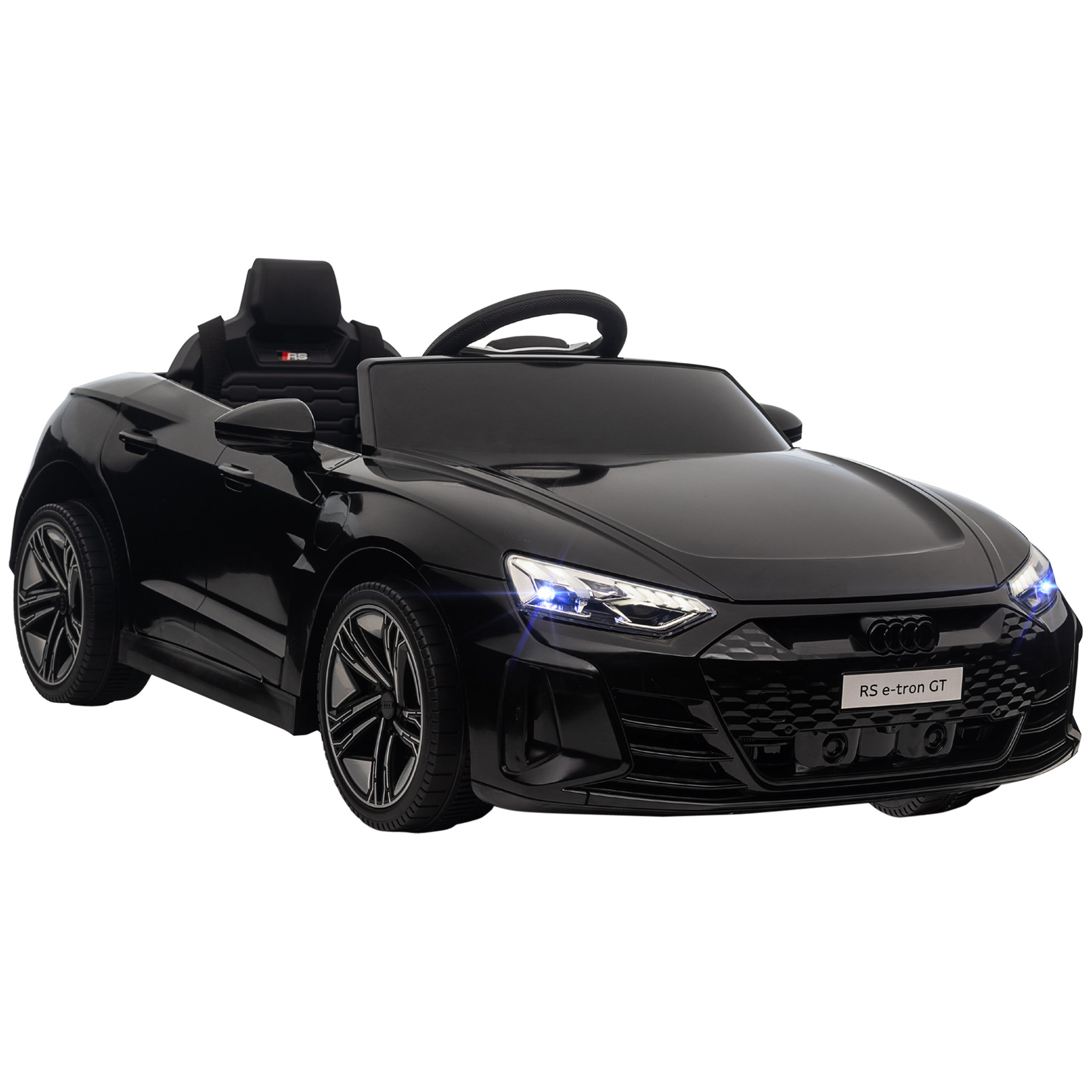 Voir la diapositive 1 : HOMCOM Véhicule électrique enfant Audi RS e-tron GT V. max. 5 Km/h télécommande effets sonores + lumineux noir