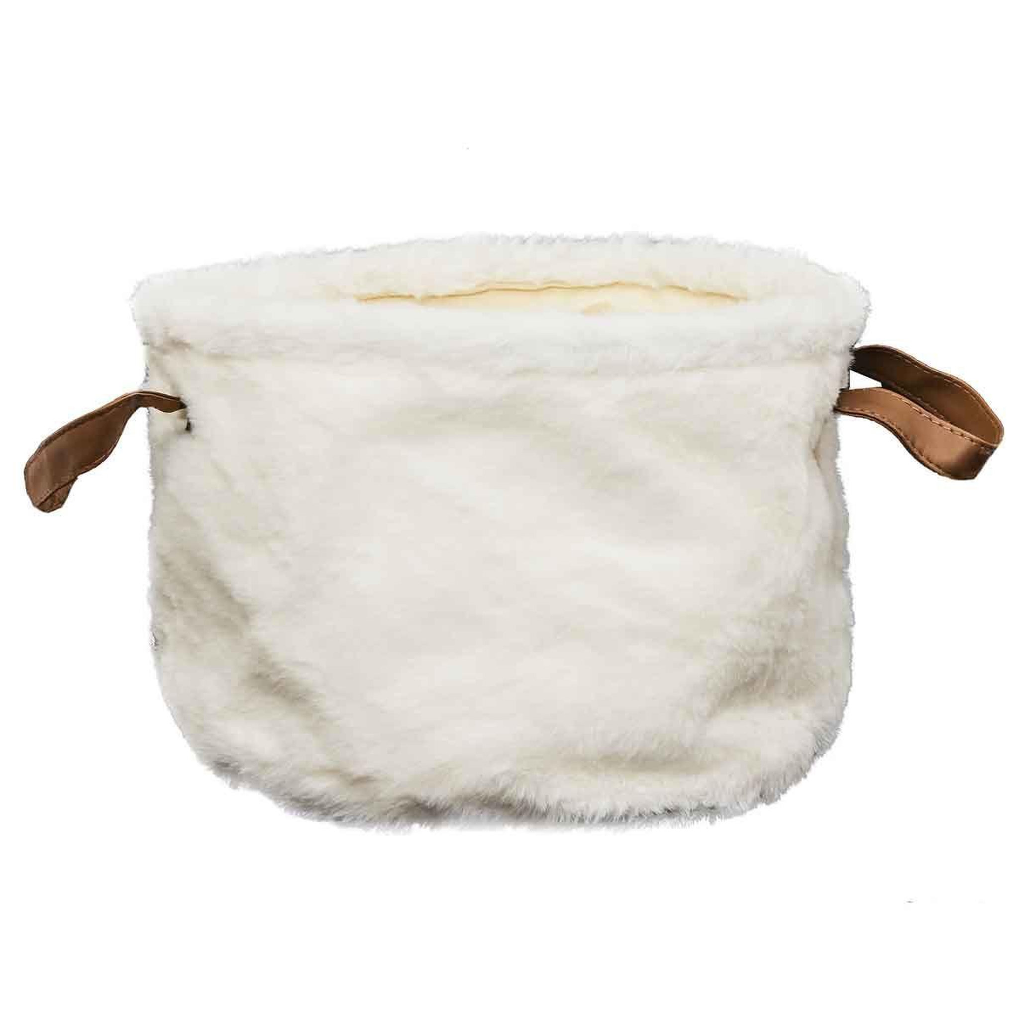 Voir la diapositive 2 : The Home Deco Factory Lot de 3 Paniers Déco  Effet Fourrure  28cm Blanc