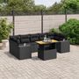 Voir la diapositive 1 : VIDAXL Salon de jardin 8 pcs avec coussins noir resine tressee