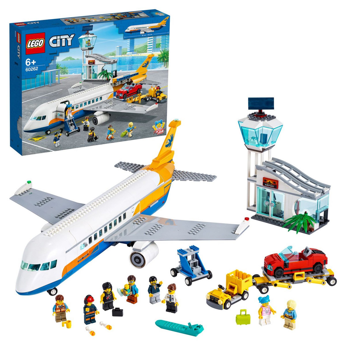 LEGO LEGO City 60262 L&rsquo;avion de Passagers, Jouet de Construction Terminal et Camion pour Enfants