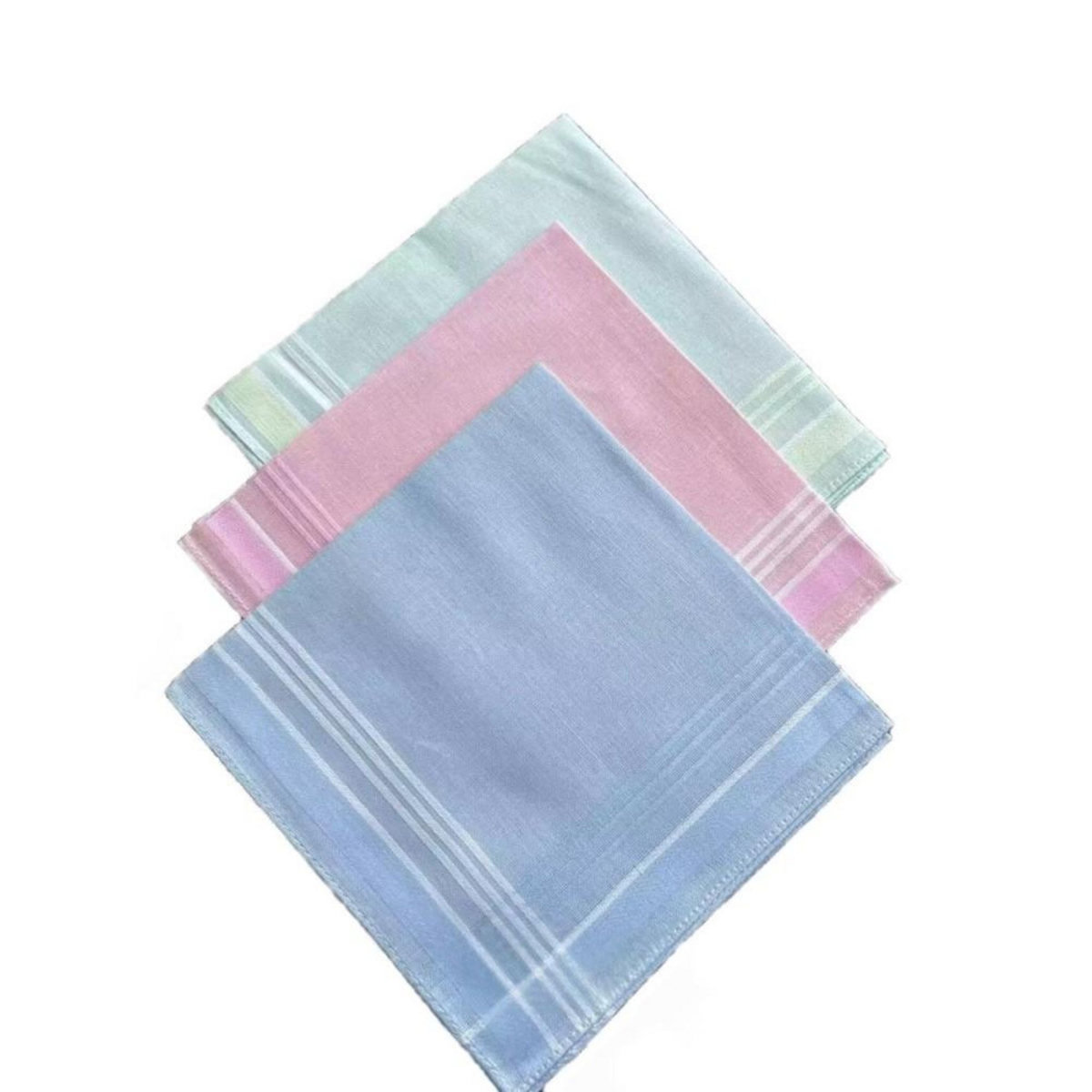 VANDERSICKEL Lot de 12 mouchoirs femme pastel 29x29 cm 100% coton