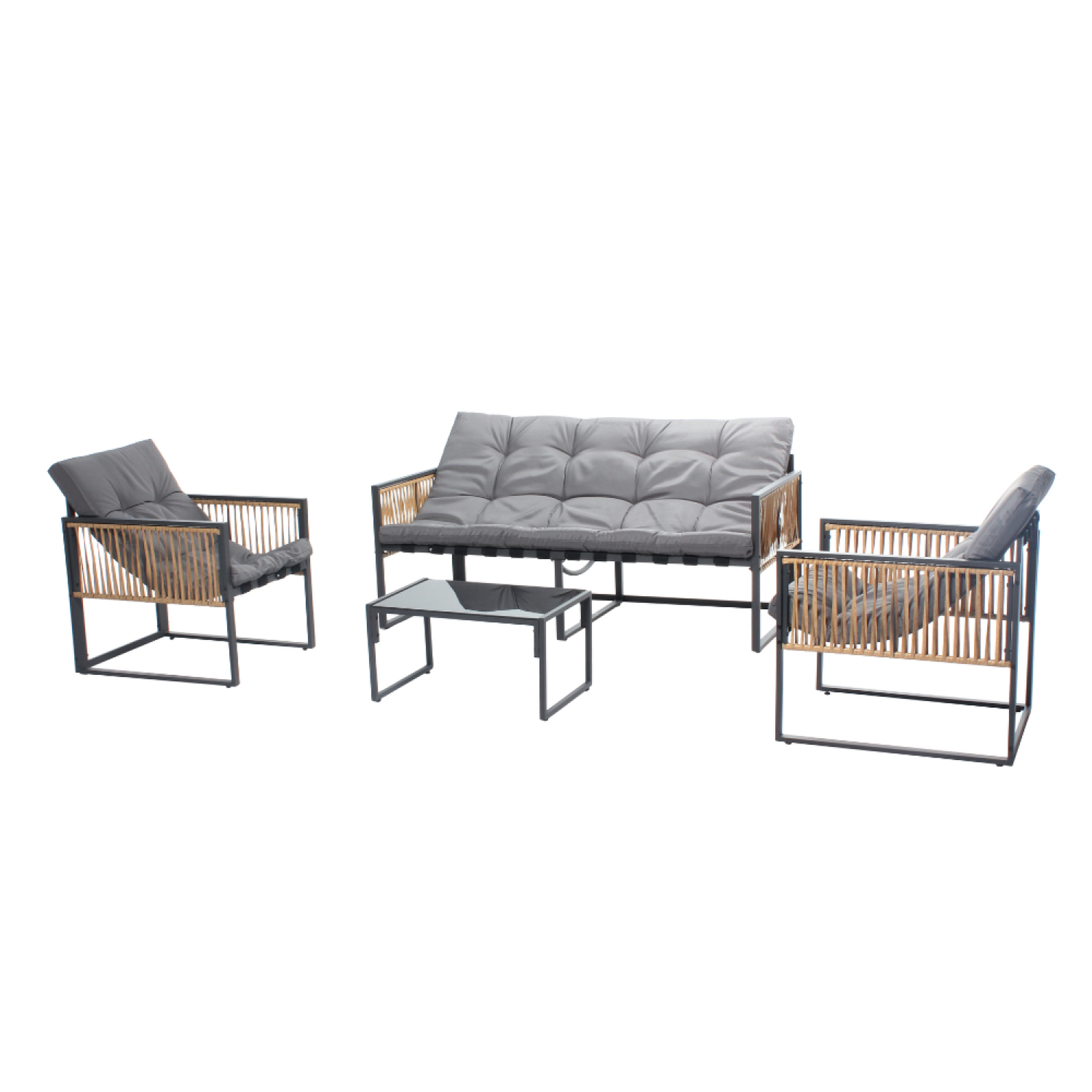 CONCEPT USINE Salon de jardin avec table 5 places turini