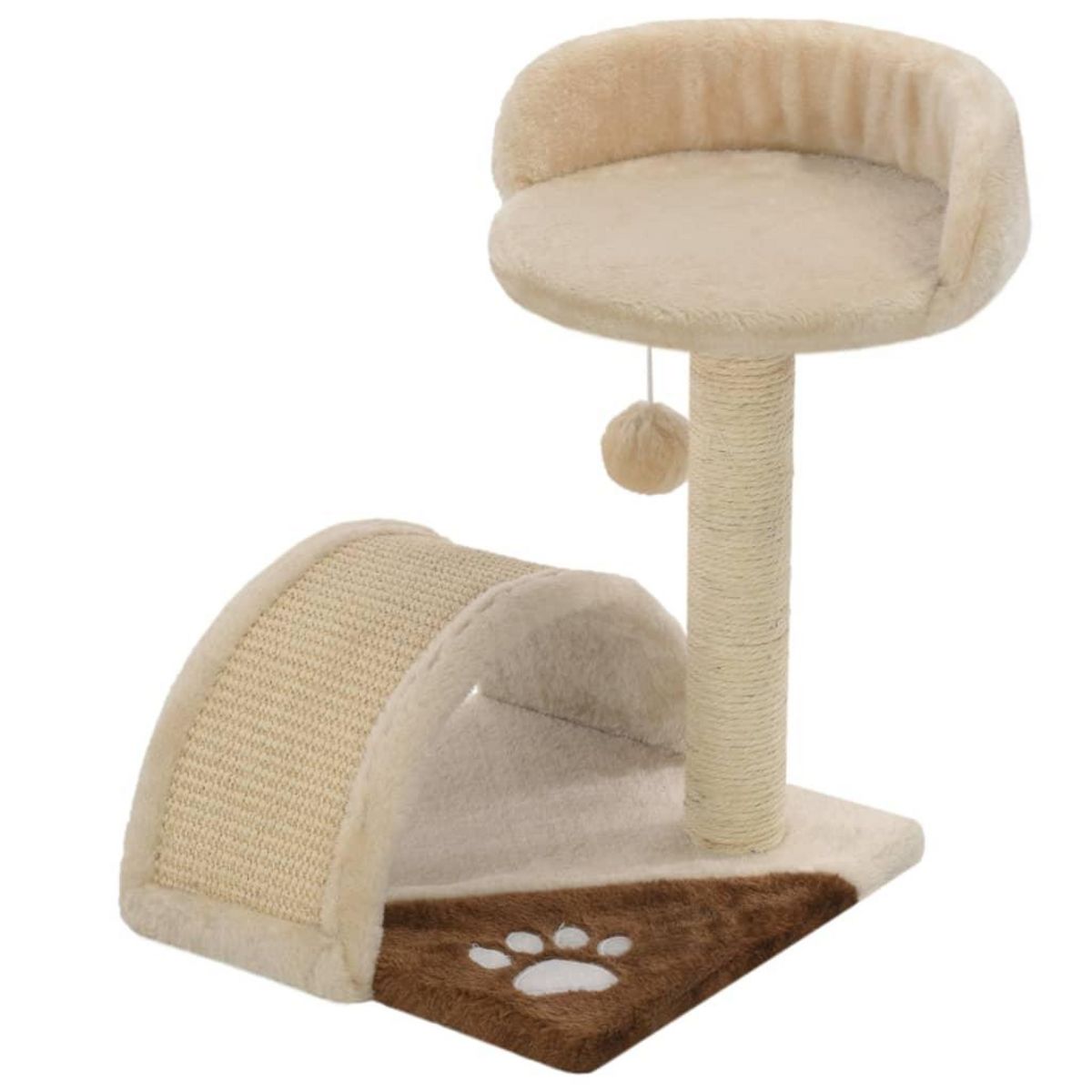 VIDAXL Arbre a chat avec griffoir en sisal 40 cm Beige et Marron