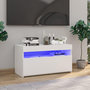 Voir la diapositive 1 : VIDAXL Meuble TV avec lumieres LED Blanc brillant 75x35x40 cm