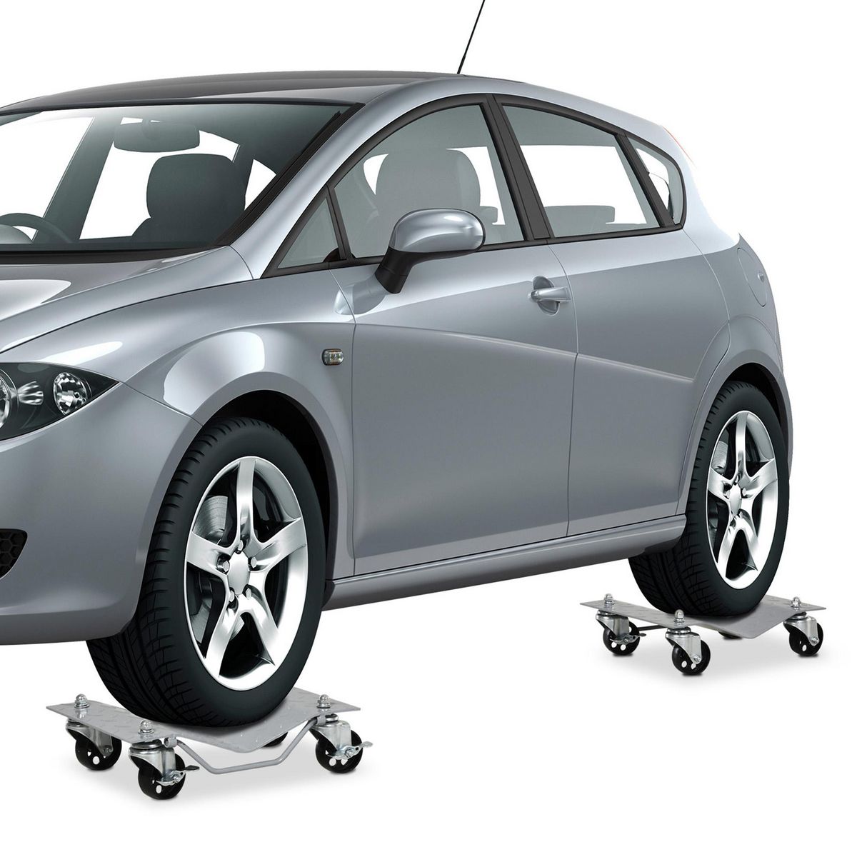 HOMCOM Chariot de manutention de voiture 2 pcs - surface acier antidérapante - max. 680 Kg