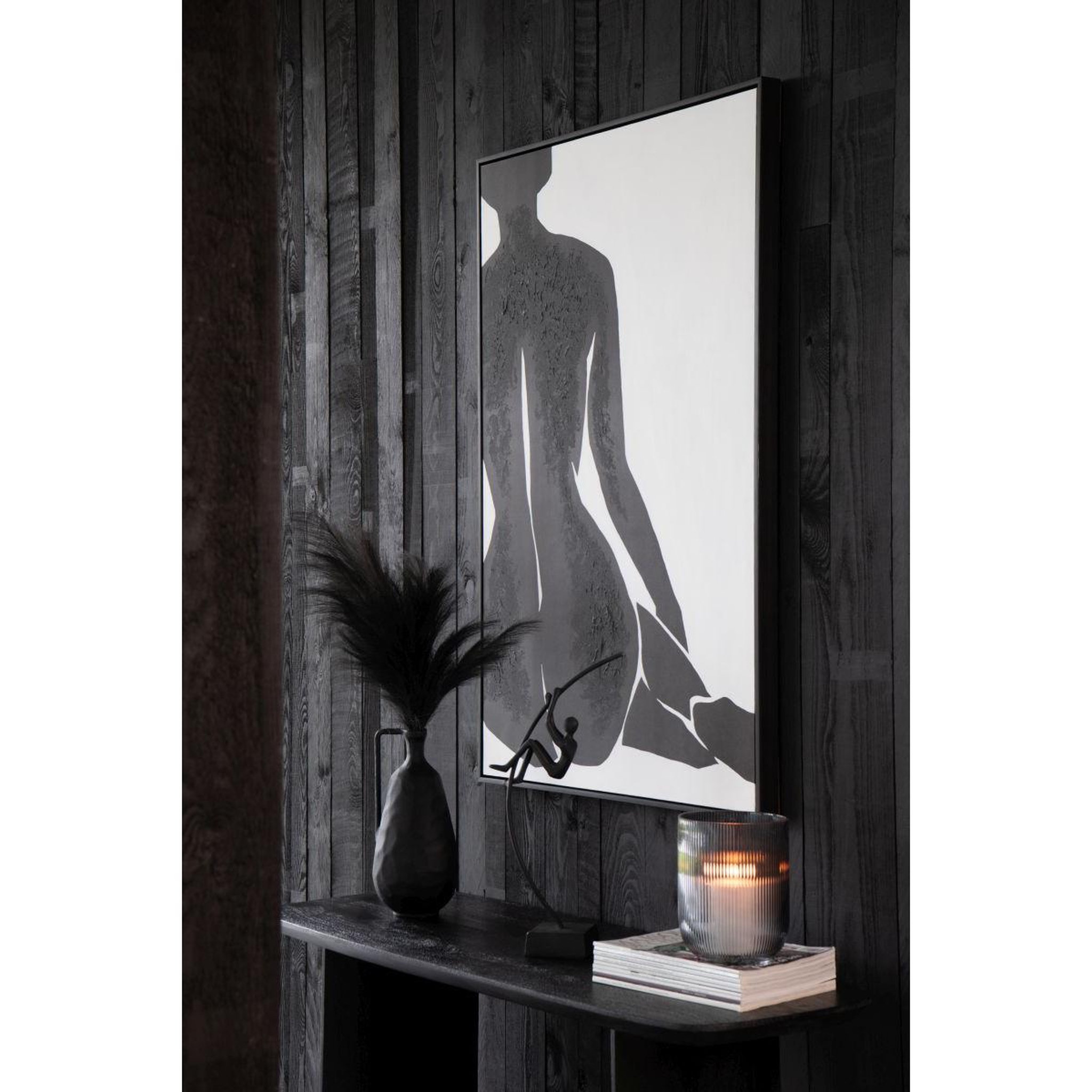 Voir la diapositive 5 : J-LINE Tableau déco  joy  83x123cm noir & blanc