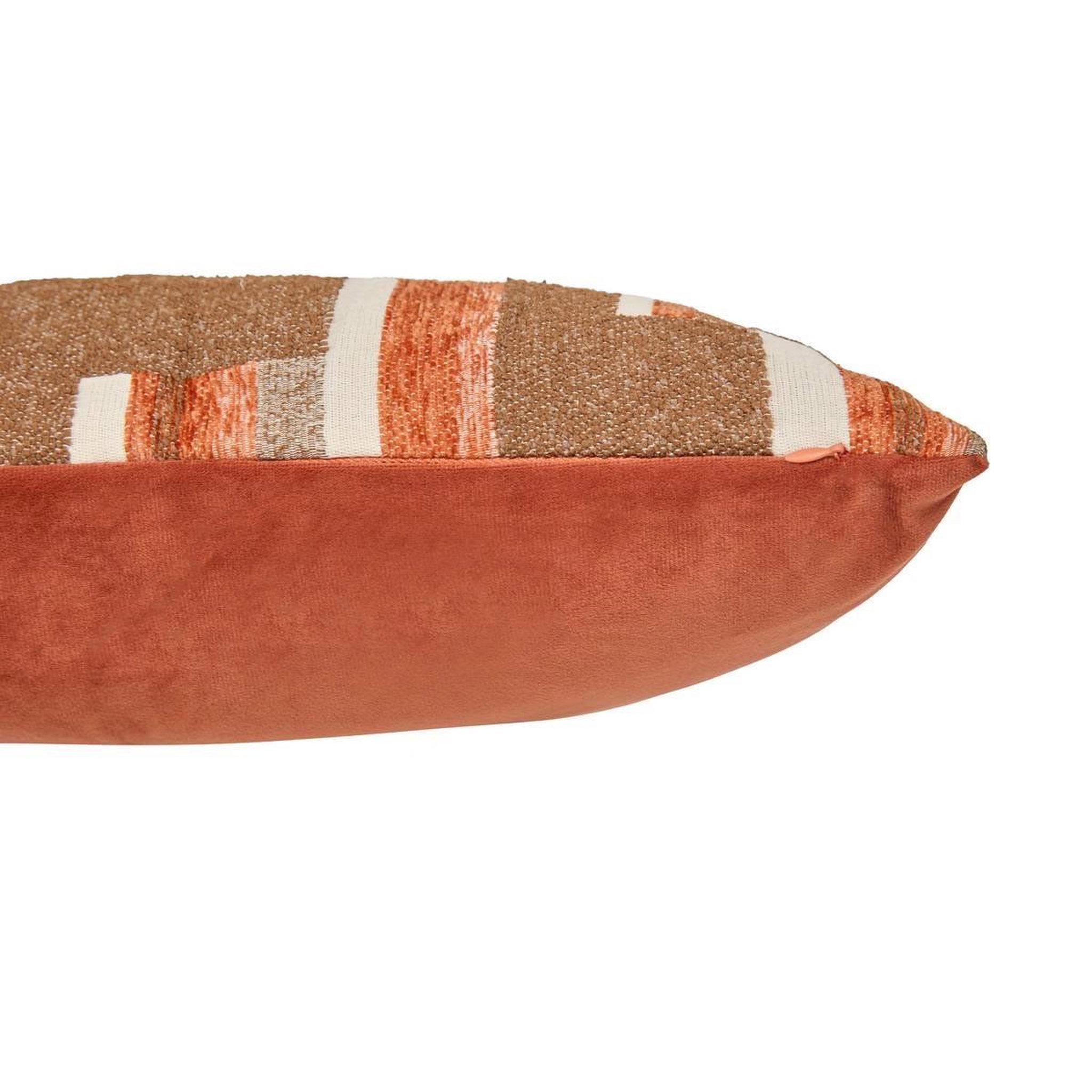 Voir la diapositive 3 : ATMOSPHERA Coussin déco en jacquard chenillé  calix  30x50cm ambre