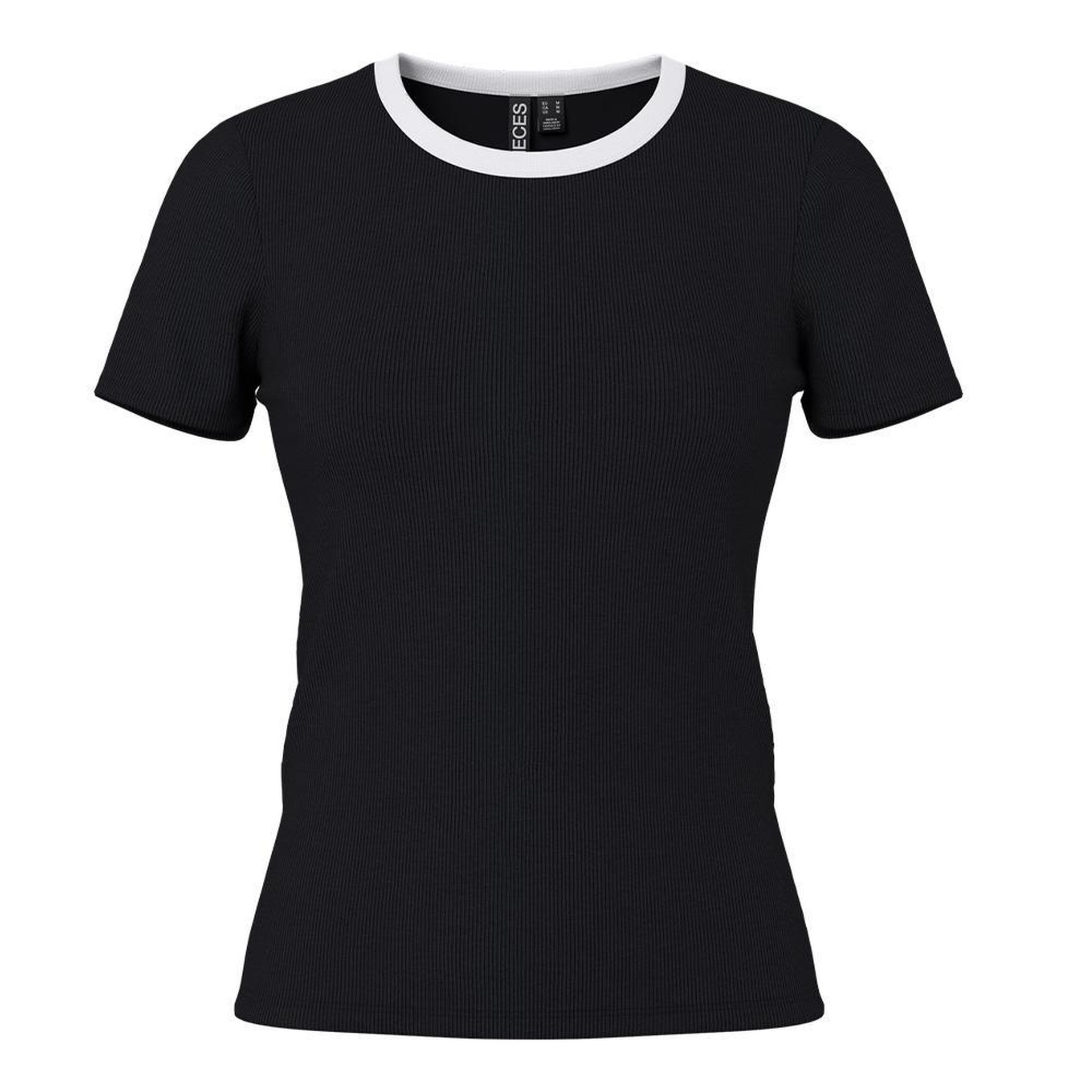 Pieces T-Shirt Noir Femme Pieces May. Coloris disponibles : Noir