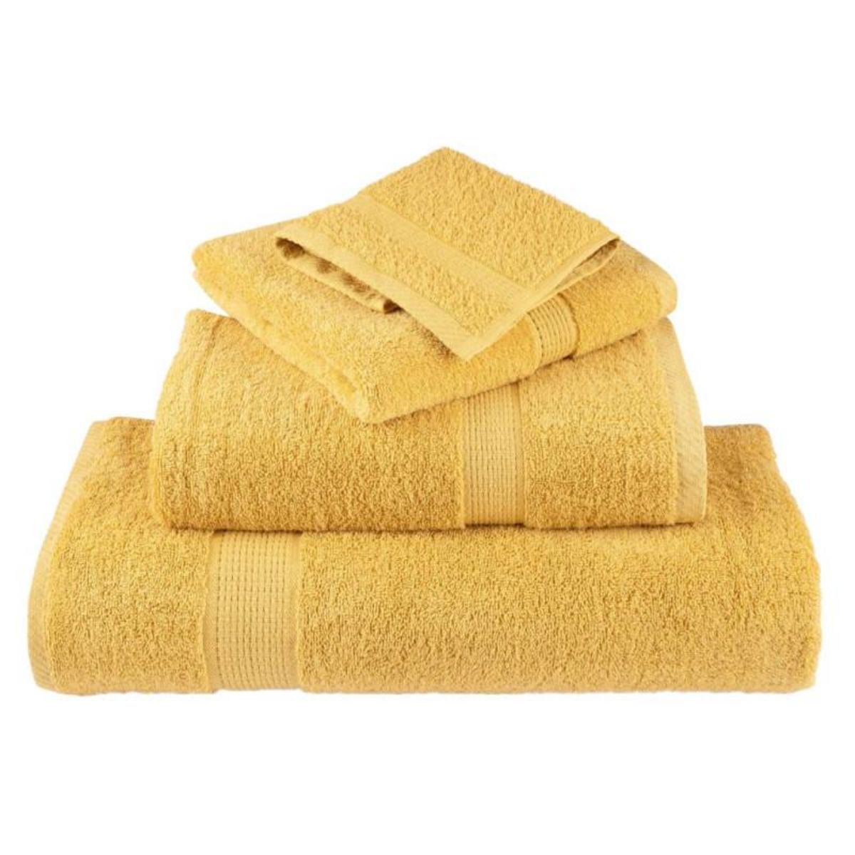 VIDAXL Serviettes de douche de qualité supérieure SOLUND 2 pcs doré