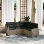 VIDAXL Salon de jardin 5 pcs avec coussins gris resine tressee